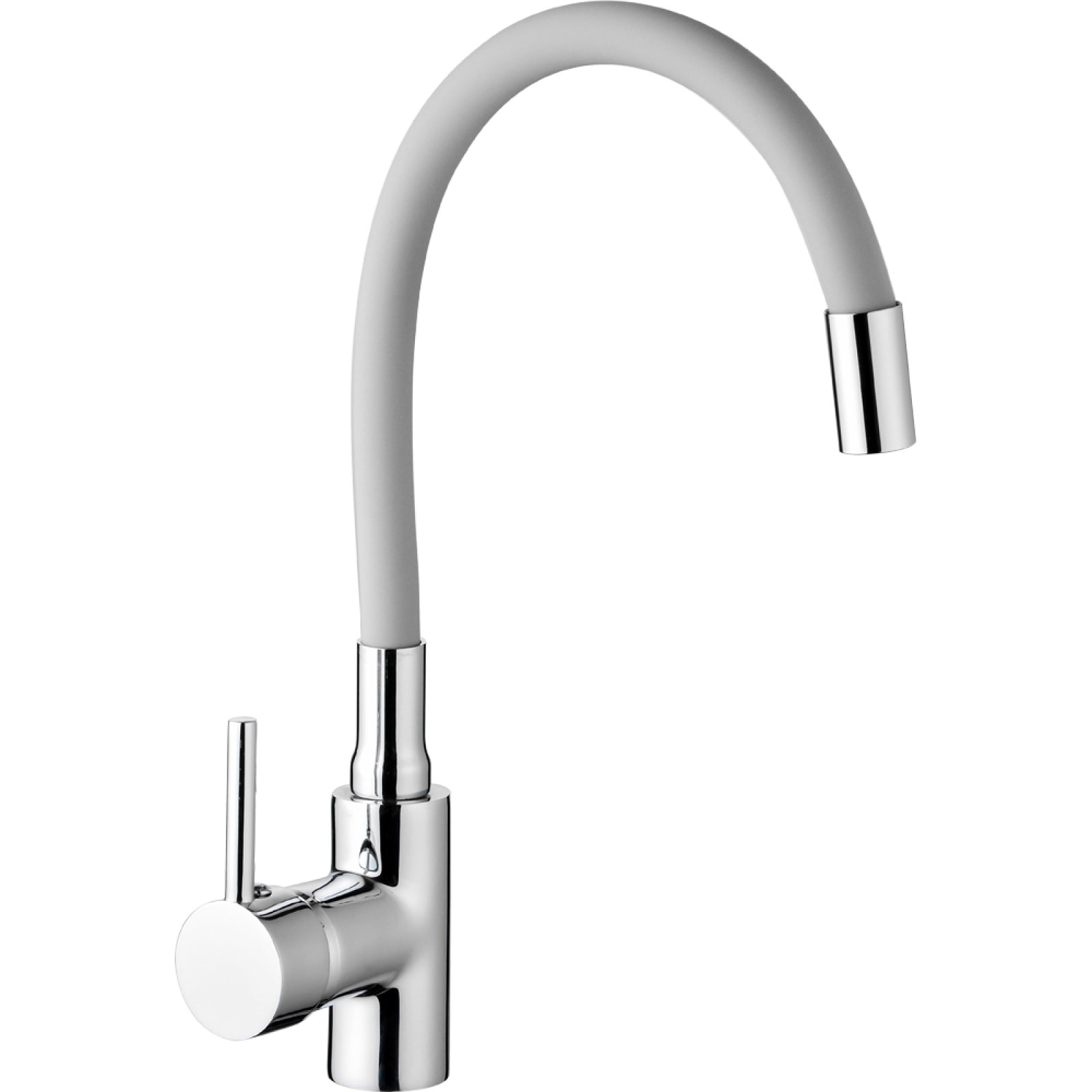 MISCELATORE LAVELLO A CANNA IN GOMMA FLESSIBILE "MALDIVE" GRIGIO Grigio