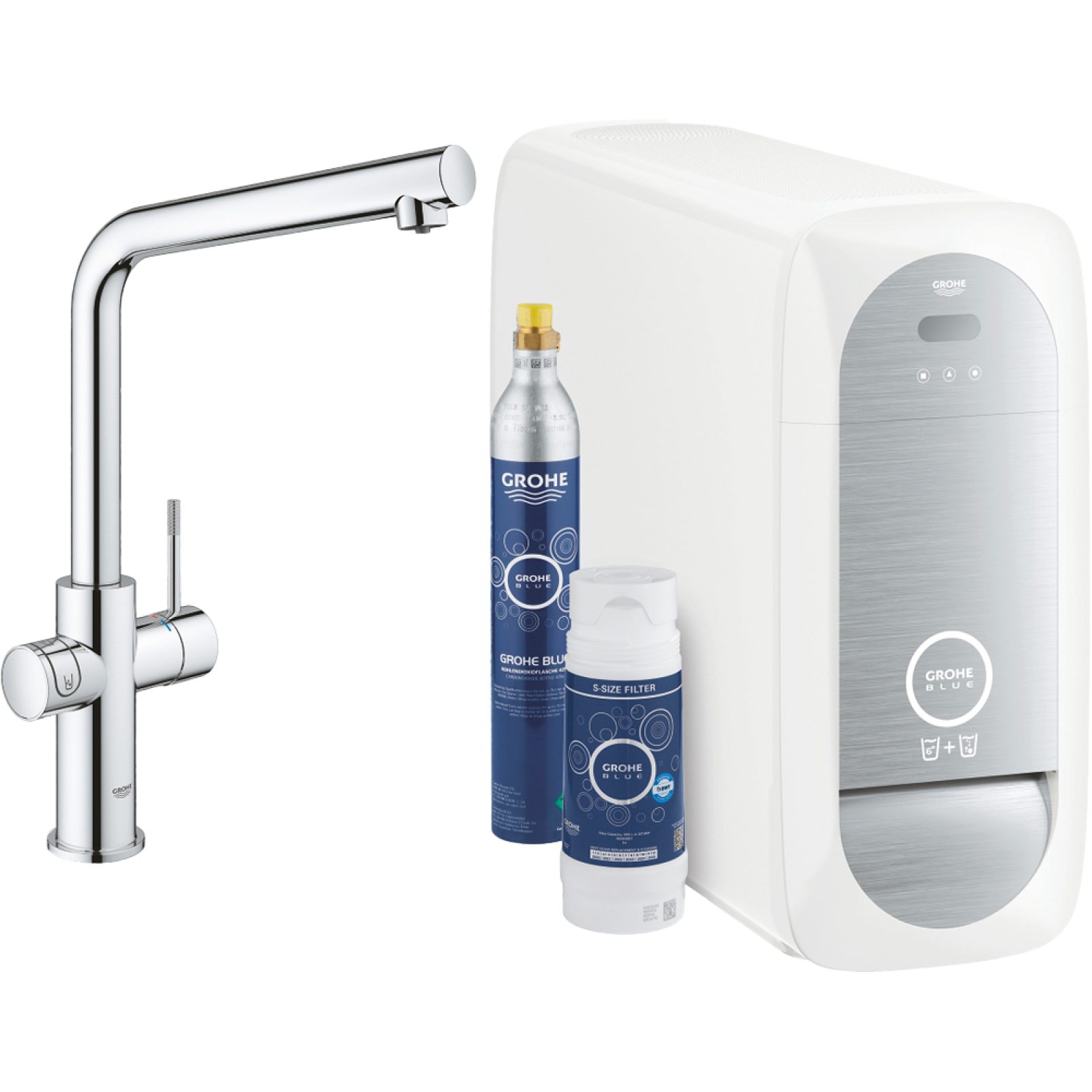 MISCELATORE CON SISTEMA DI FILTRAZIONE CANNA A L GROHE BLUE HOME STARTER KIT Kit completo