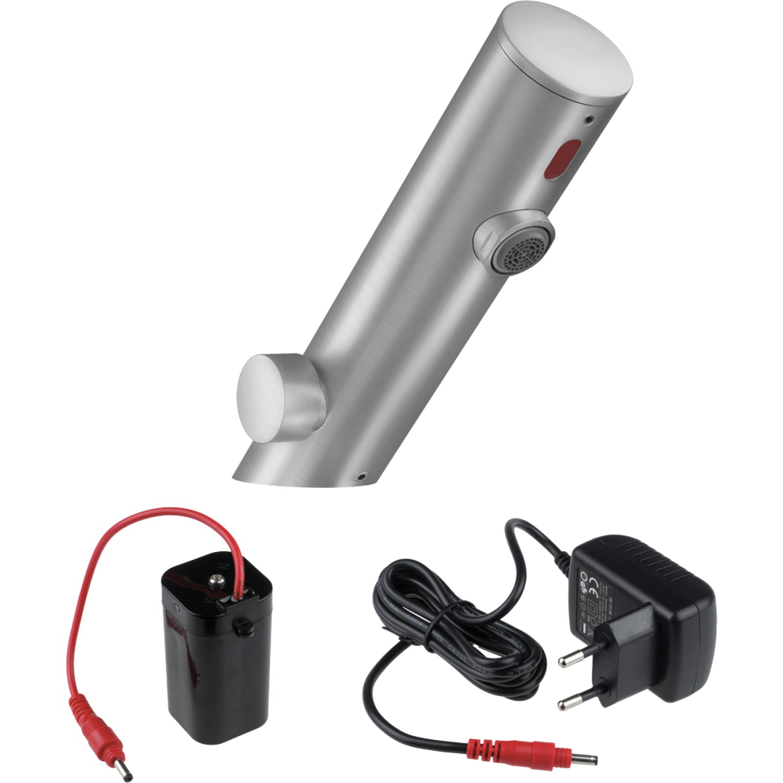 MISCELATORE ELETTRONICO A FOTOCELLULA PER LAVABO IN ACCIAIO SPAZZOLATO Corrente 230/6V DC