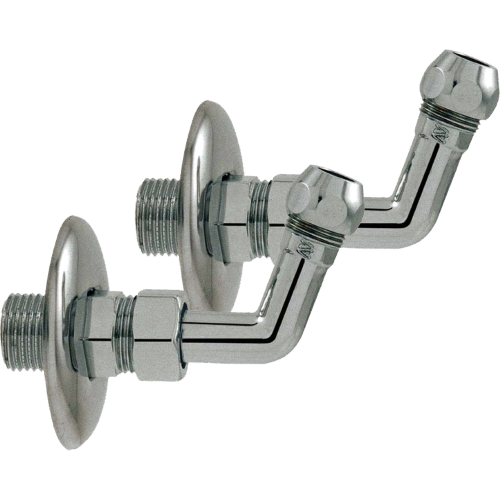 COPPIA DI SQUADRETTE A 45° CON PROLUNGA 1/2"x10 + Rosetta