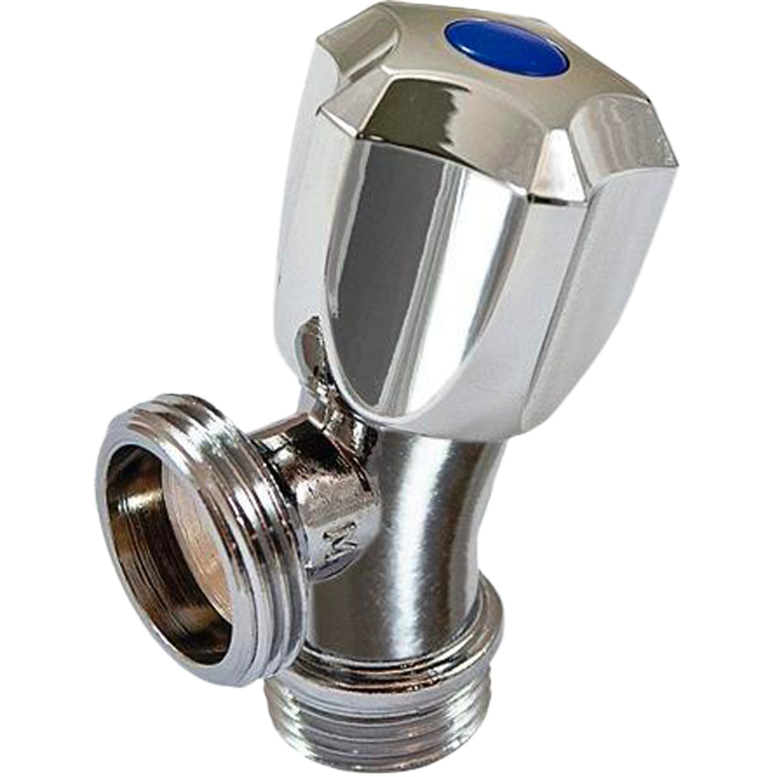 RUBINETTO LAVATRICE INCLINATO IN OTTONE CROMATO M1/2" x M3/4"