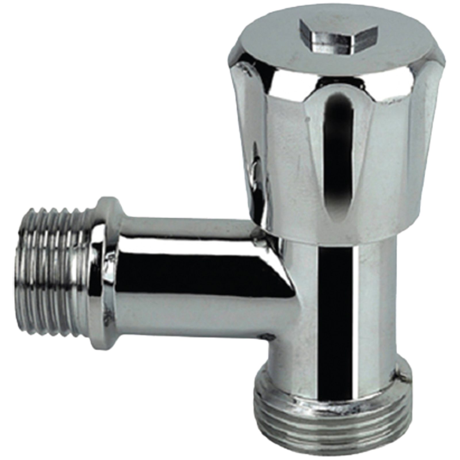 RUBINETTO A SQUADRA PER LAVATRICE CON CHIUSURA A VITONE 1/2"M x 3/4"M