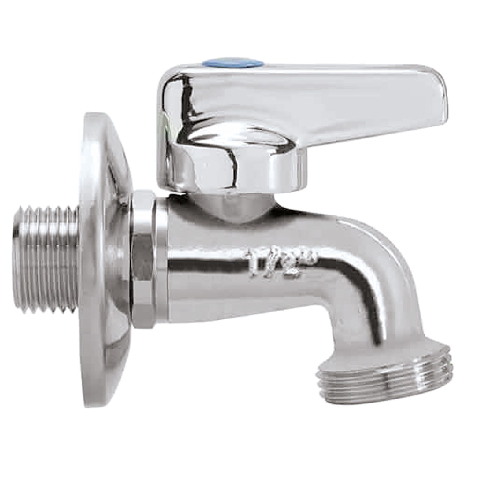 RUBINETTO LAVATRICE A SFERA "LUSSO" IN OTTONE CROMATO 1/2"x3/4" + Rosetta