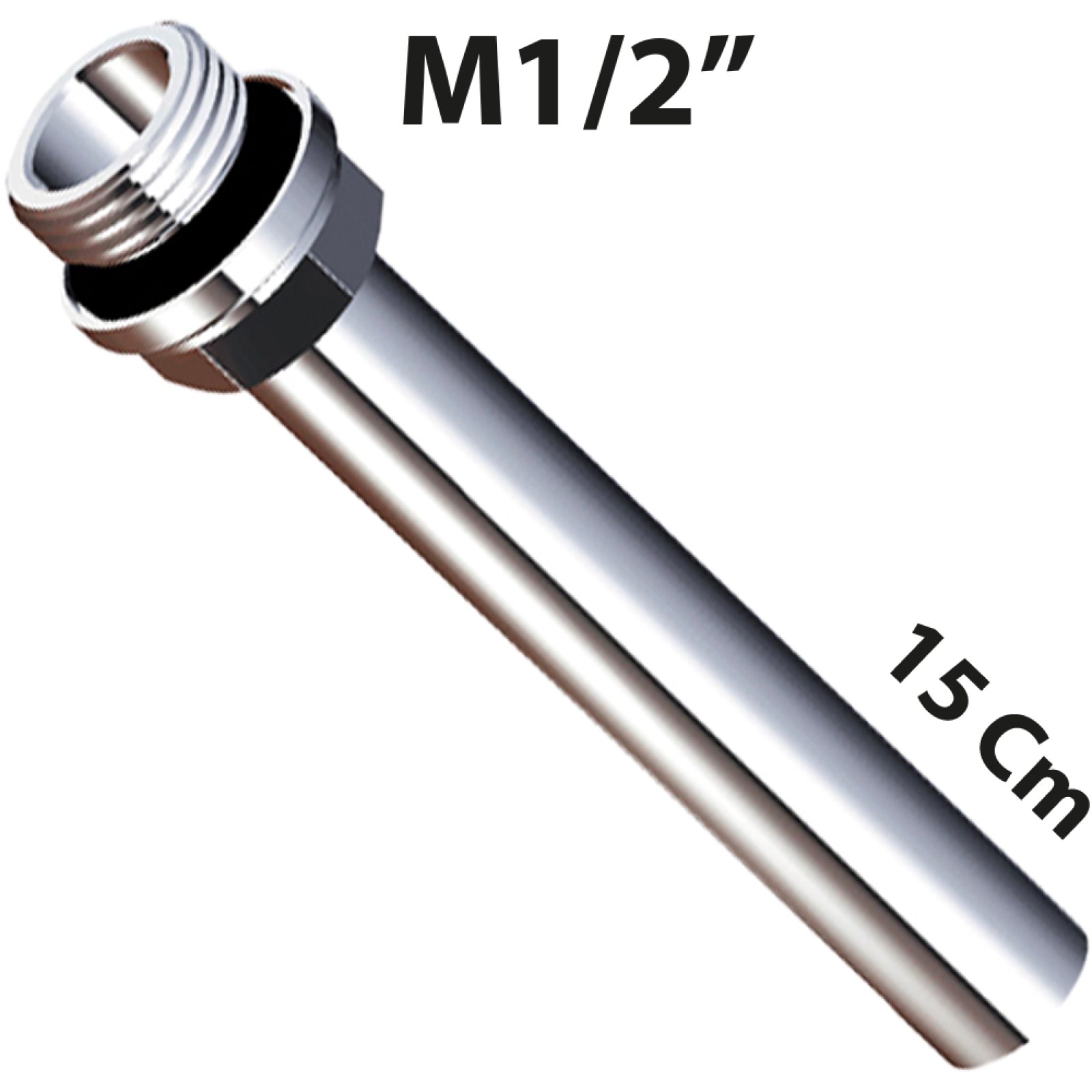 TUBETTO RAME PER RADIATORI CROMO Ø14 x M1/2" - cm 15