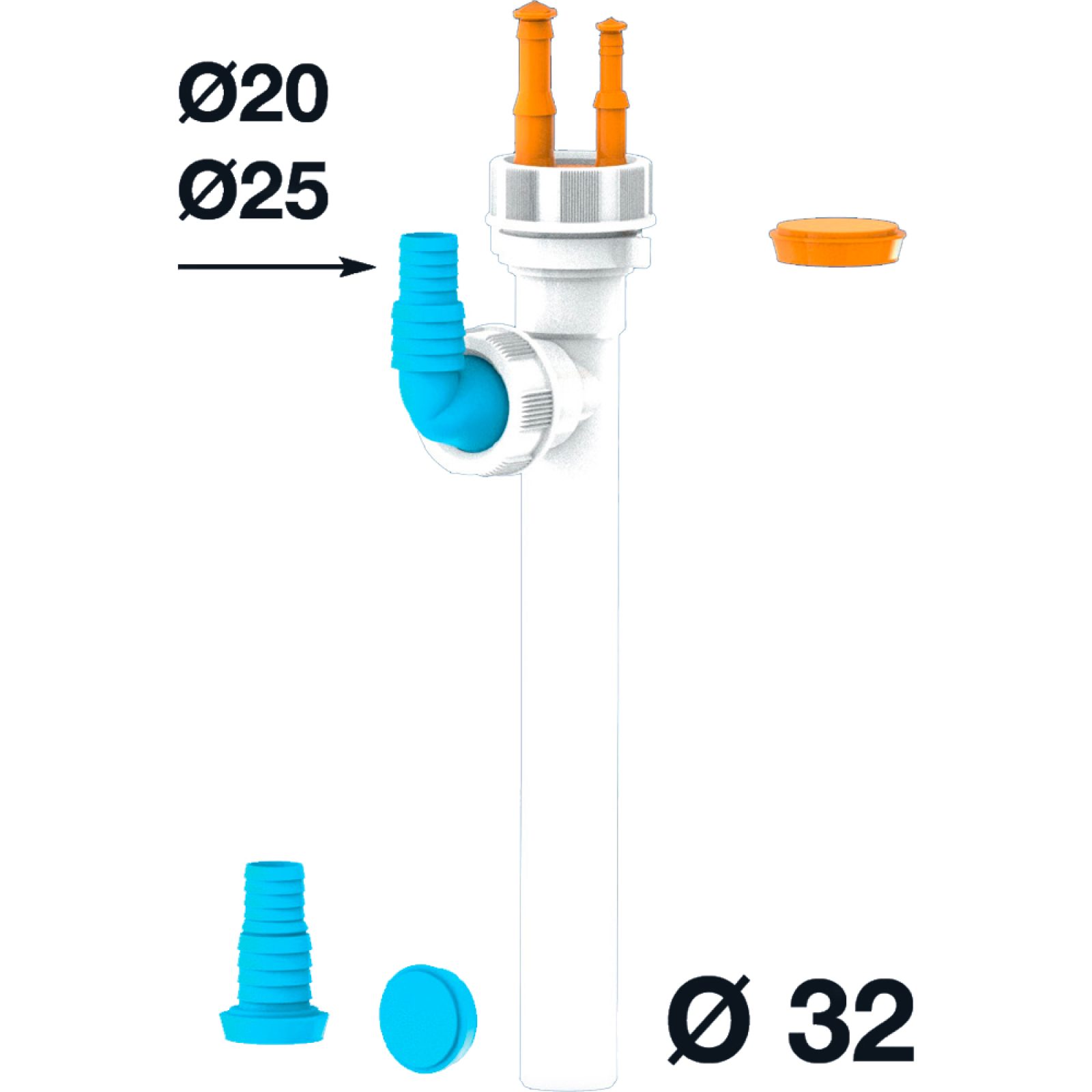 TEE DI SCARICO CONDENSA PER SIFONI LIRA Ø32 mm