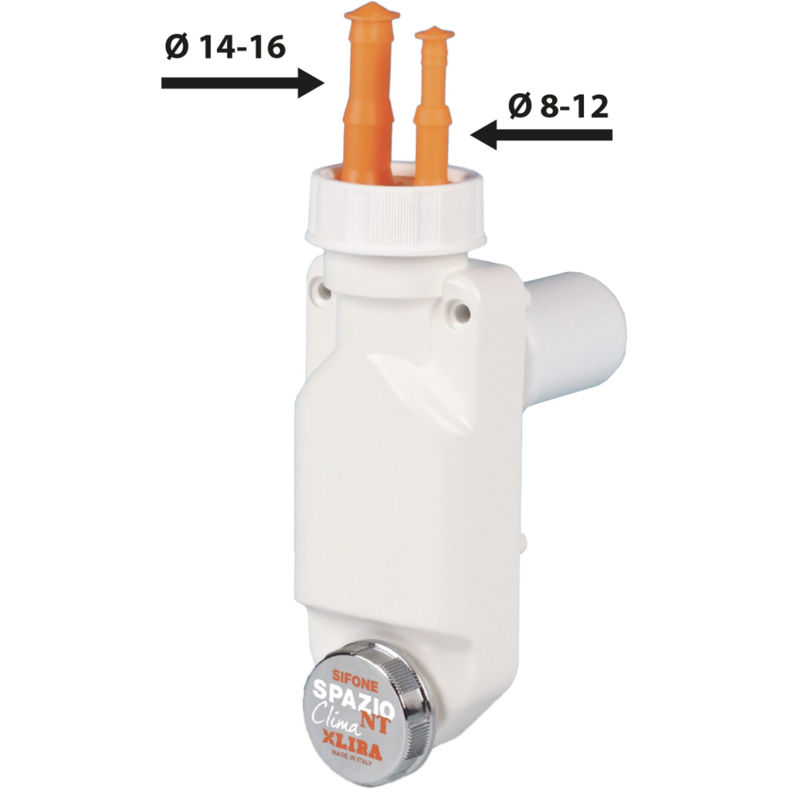 SIFONE SALVASPAZIO ISPEZIONABILE "CLIMA" CON DOPPIO ATTACCO Ø 32/40 x 1"1/2