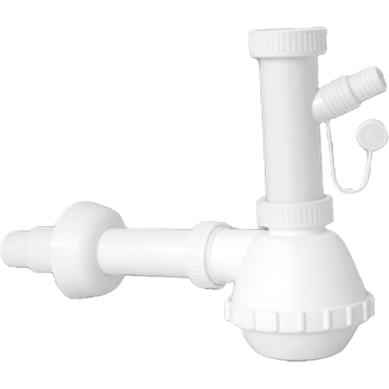 SIFONE PER LAVELLO CUCINA A 1 VIA "FRANCIA" CON ATTACCO LAVATRICE 1"1/2 x Ø32/40 mm