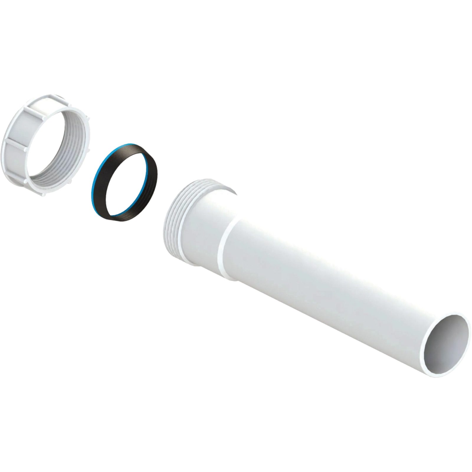 PROLUNGA UNIVERSALE CON GHIERA E GUARNIZIONE 1"1/2 x Ø40 - H.200 mm