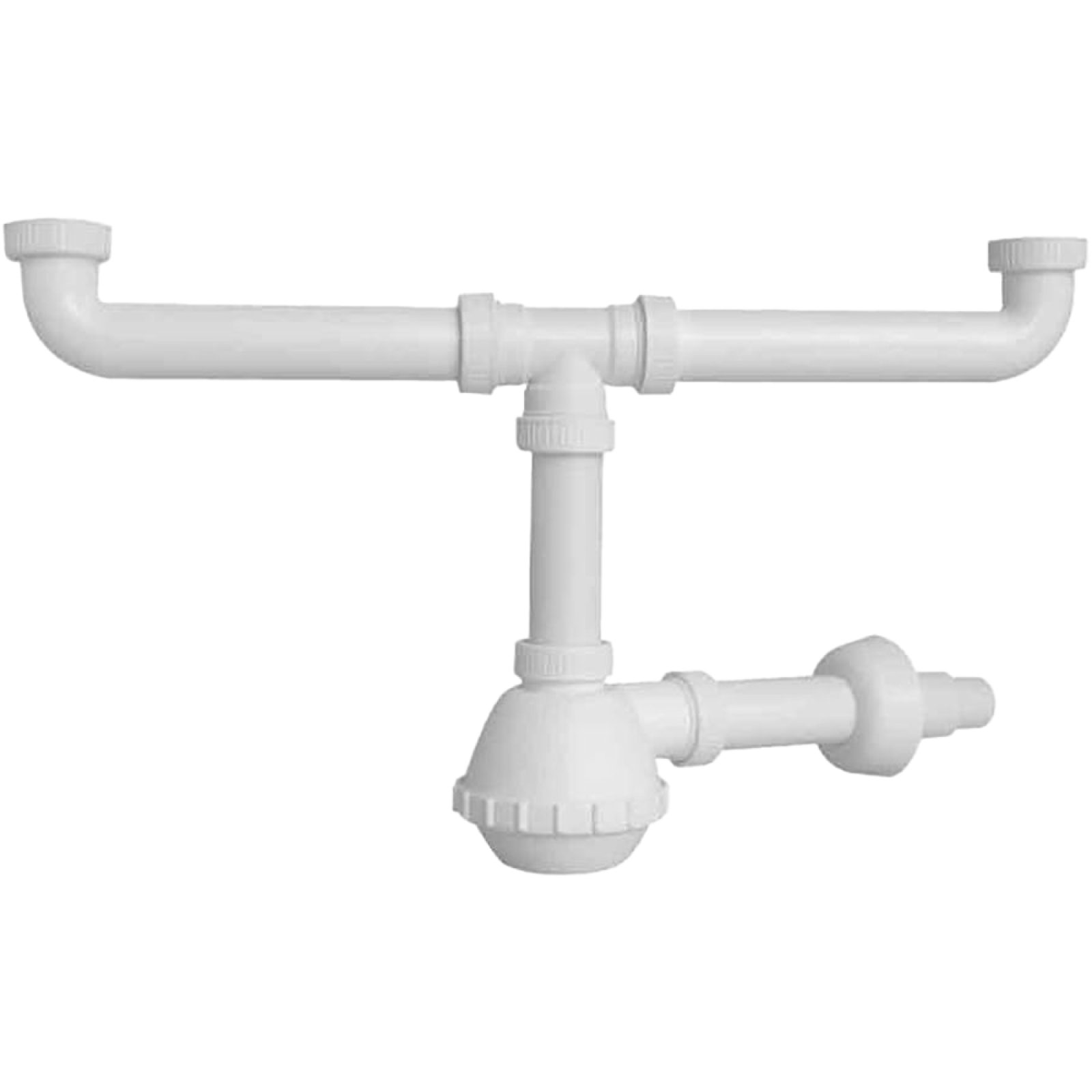SIFONE PER LAVELLO CUCINA A 2 VIE "FRANCIA" 1"1/2 x Ø32/40 mm