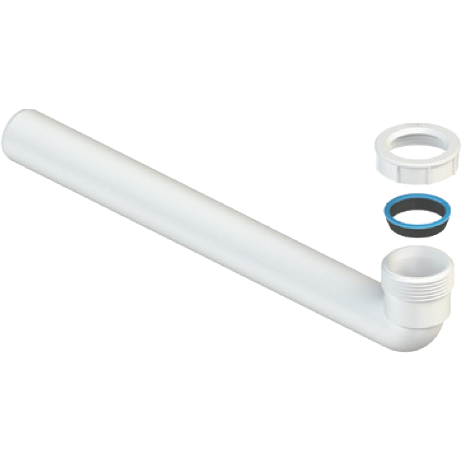 CURVA UNIVERSALE CON GHIERA E GUARNIZIONE 1"1/2 x Ø40 - H.260 mm