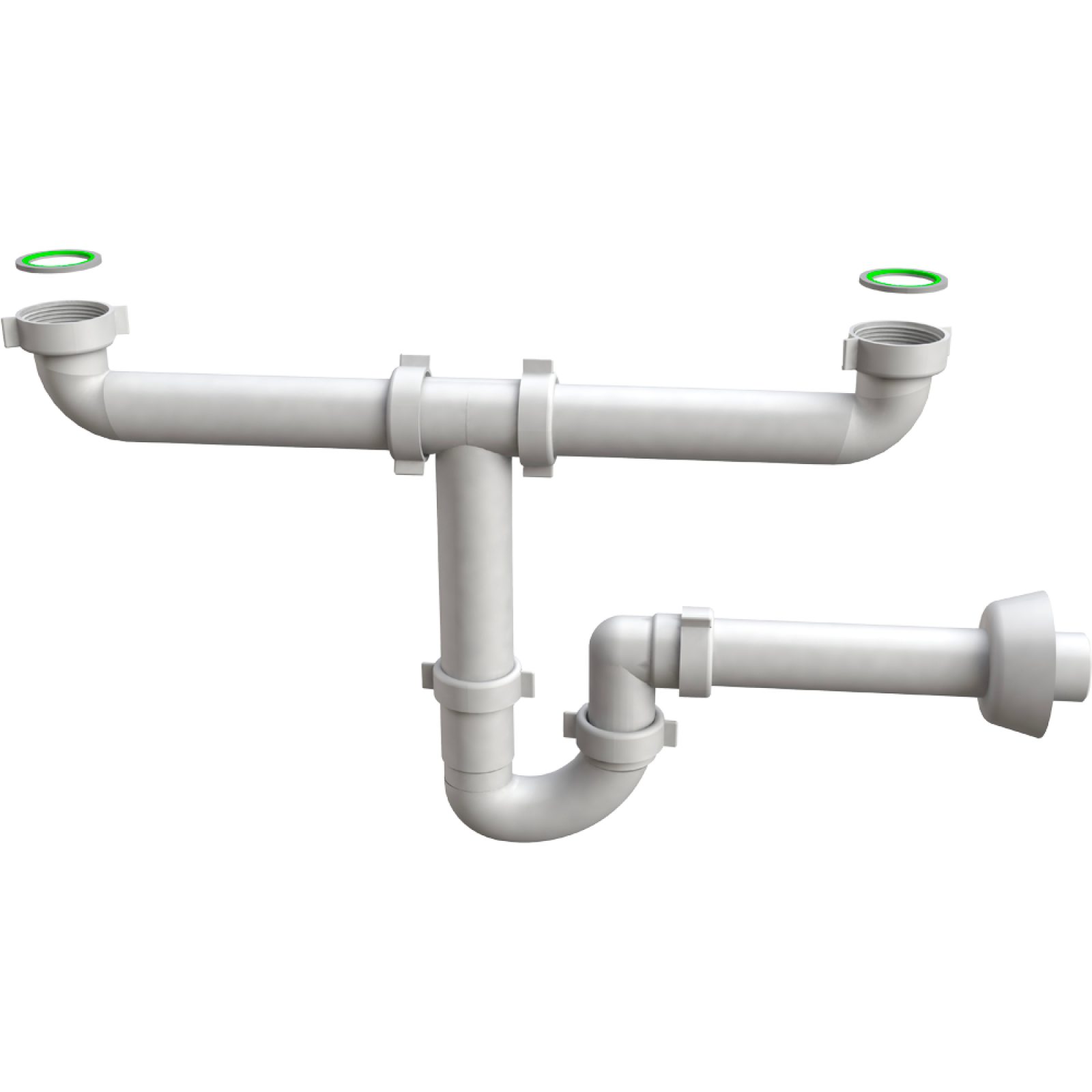 SIFONE PER LAVELLO CUCINA A 2 VIE "MAGNUM" AUTOPULENTE 1"1/2 x Ø40 mm