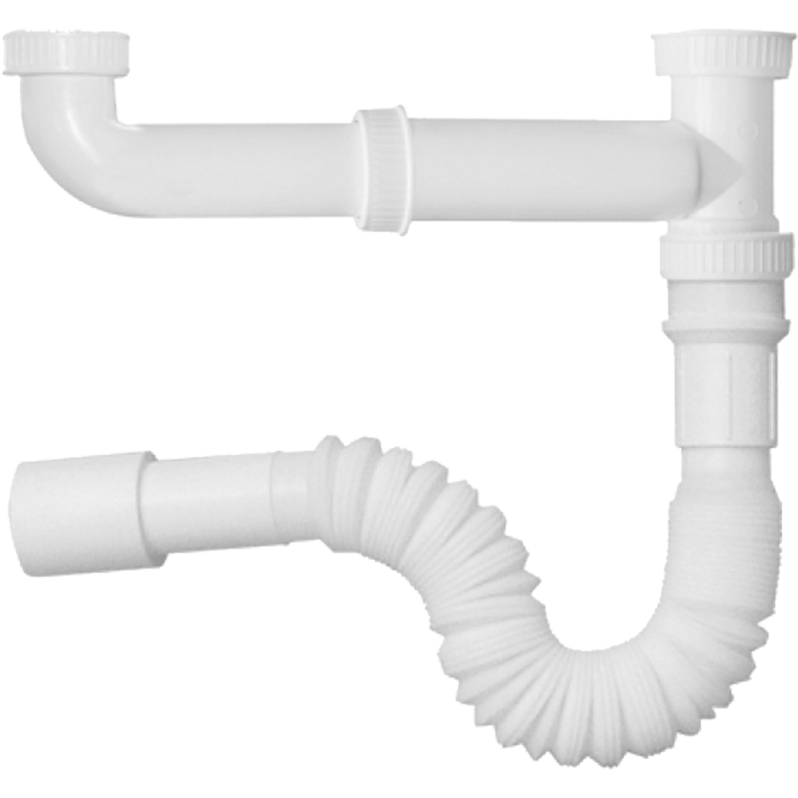 SIFONE PER LAVELLO A 2 VIE ESTENSIBILE  1"1/2 x Ø40/50 mm