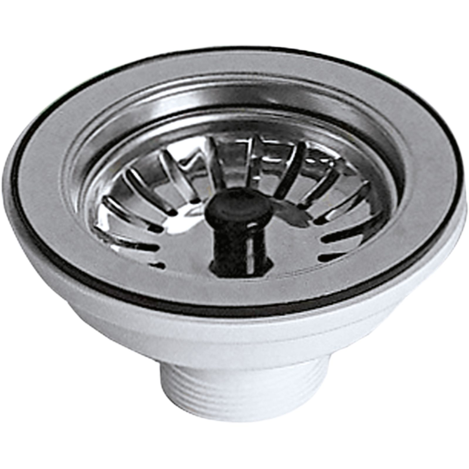 PILETTONE A CANESTRO CLICK-CLACK PER LAVELLO CUCINA CON FORO Ø 90 STP 1"1/2 x Ø114 mm