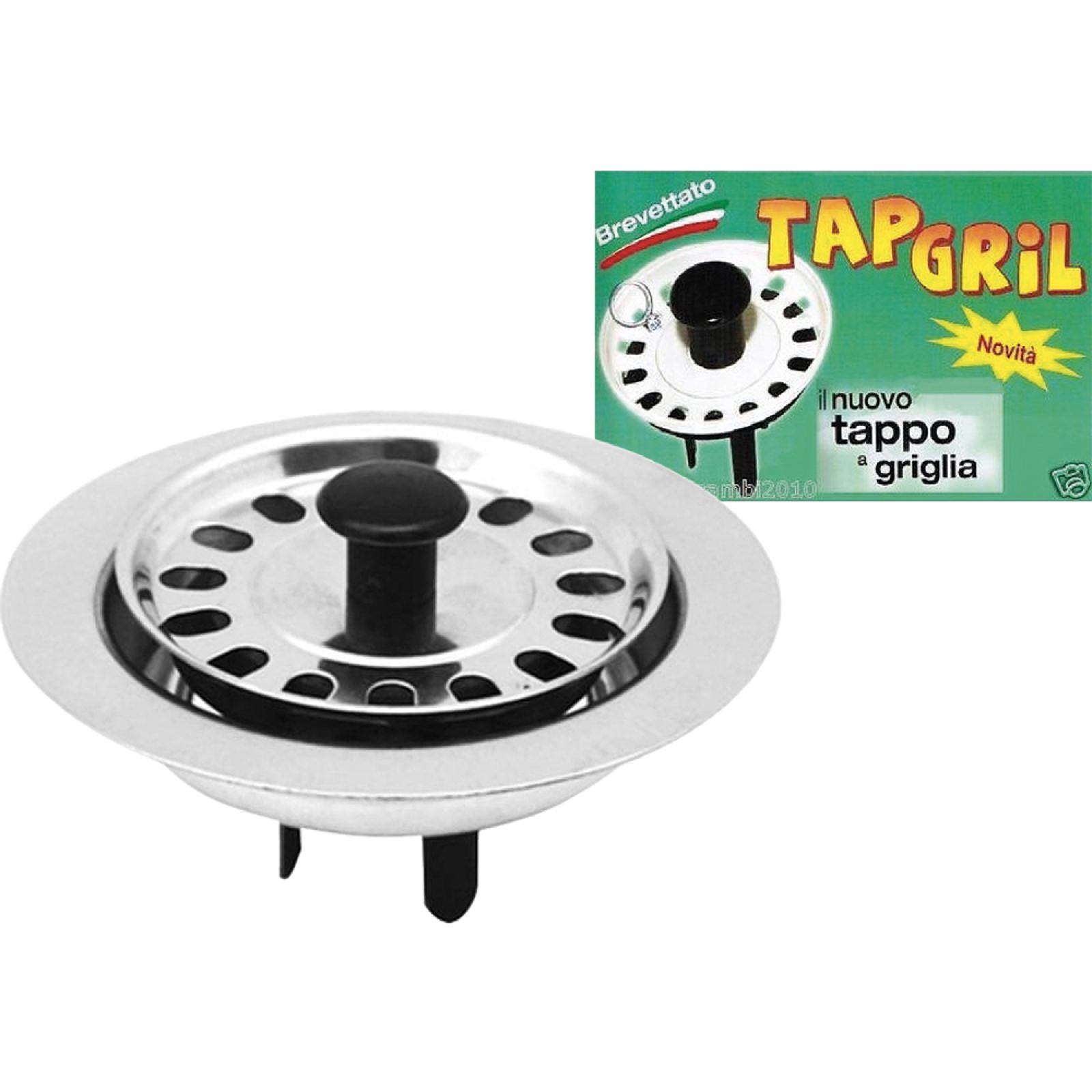 TAPPO A GRIGLIA PER LAVELLO CUCINA CON FORO Ø60 "TAP GRIL" Ø70 mm