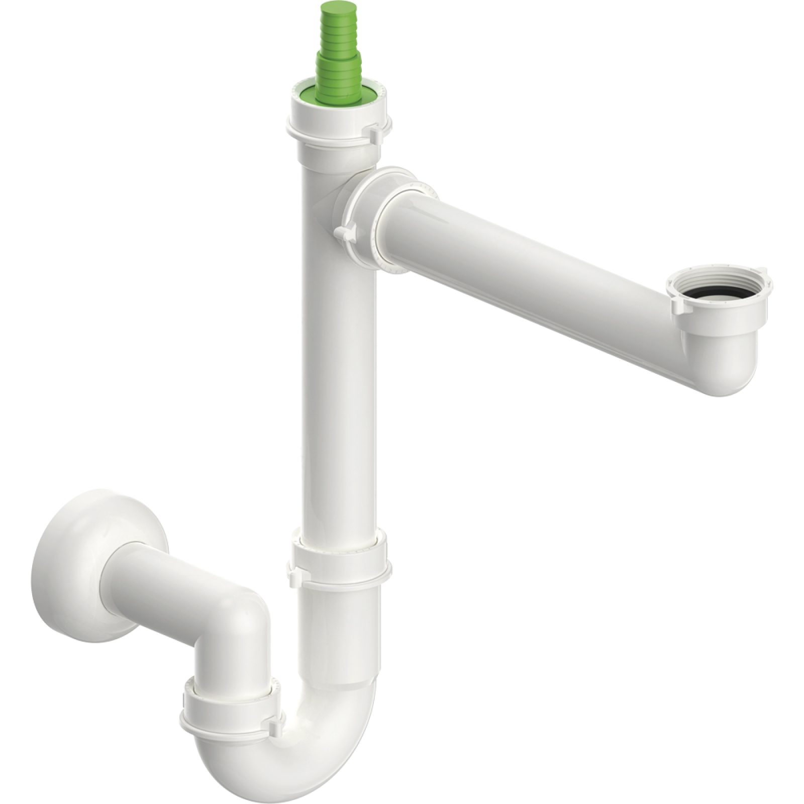 SIFONE PER LAVELLO SALVASPAZIO A 1 VIA CON ATTACCO LAVASTOVIGLIE 1"1/2 x Ø40 mm