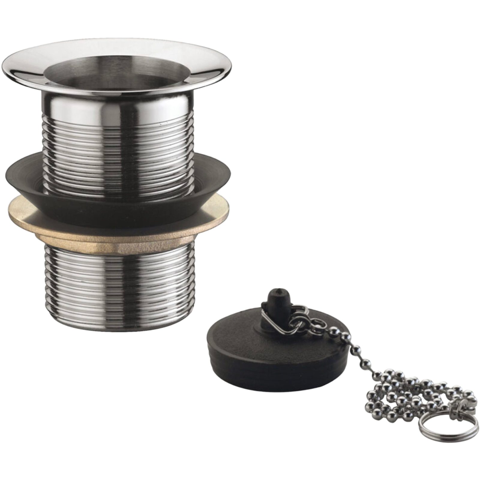 PILETTA PER LAVABO E BIDET IN OTTONE STP CON TAPPO A CATENELLA 1"1/4 x Ø63 mm - H.70