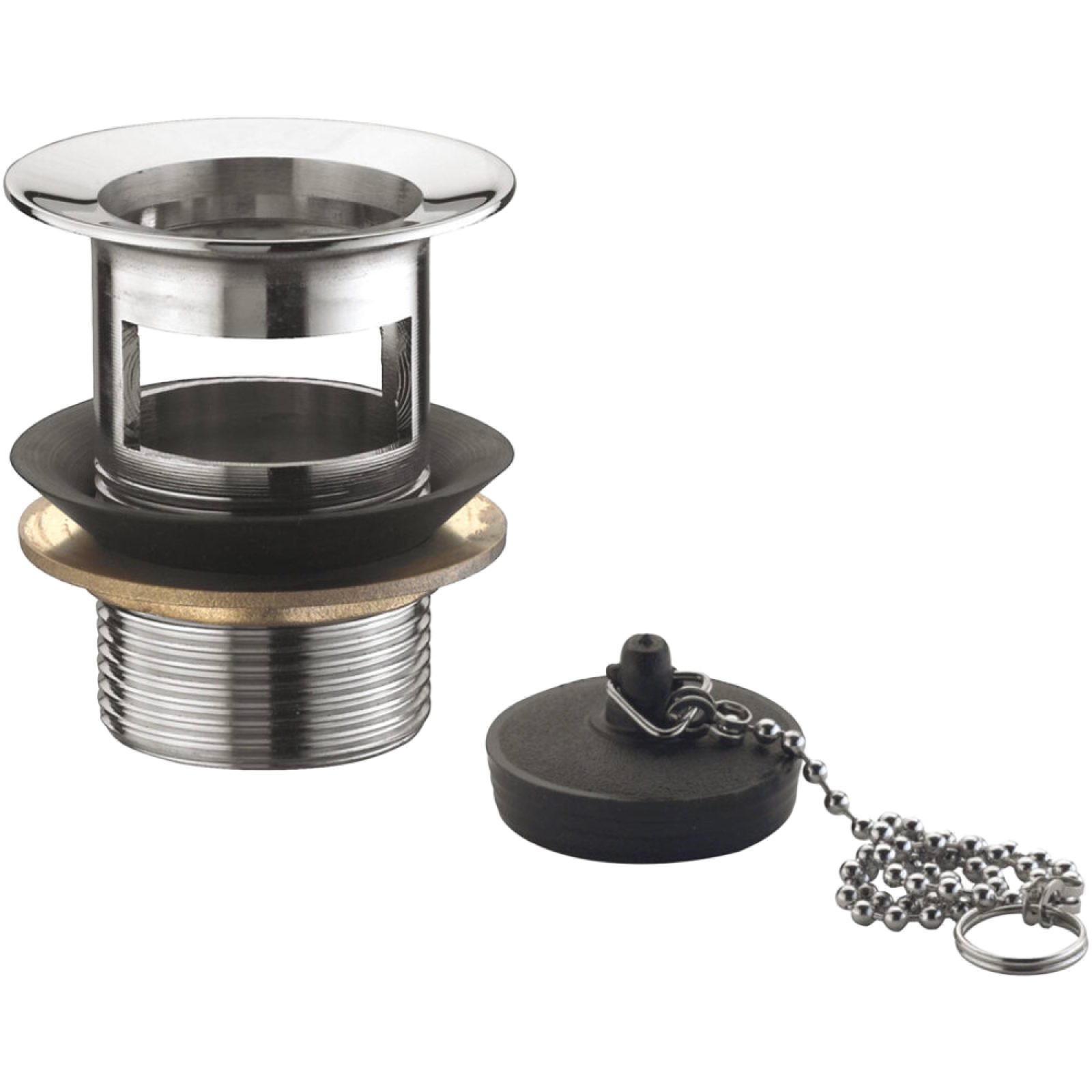 PILETTA PER LAVABO E BIDET IN OTTONE CTP CON TAPPO A CATENELLA 1"1/4 x Ø63 mm - H.70