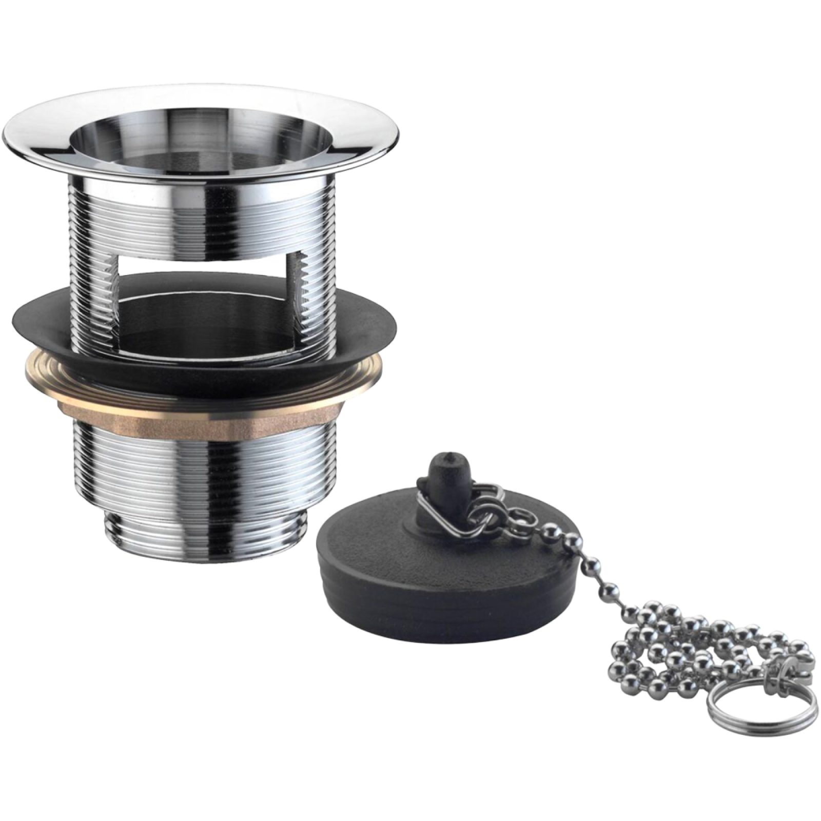 PILETTONE SIFOIDE PER LAVATOI IN OTTONE CTP CON GABBIETTA 1"1/4 x Ø80 mm