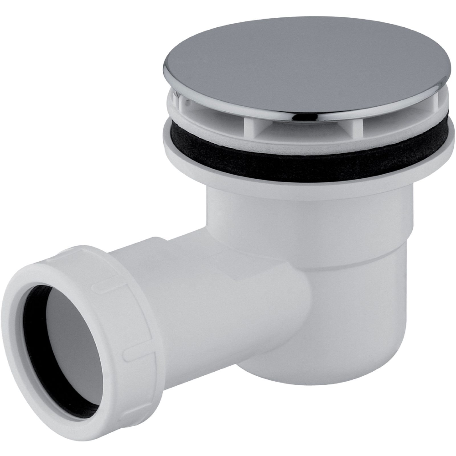 PILETTA SIFONATA PER PIATTO DOCCIA FORO Ø60 CON TAPPO IN ABS CROMO 1"1/2 x Ø86 mm