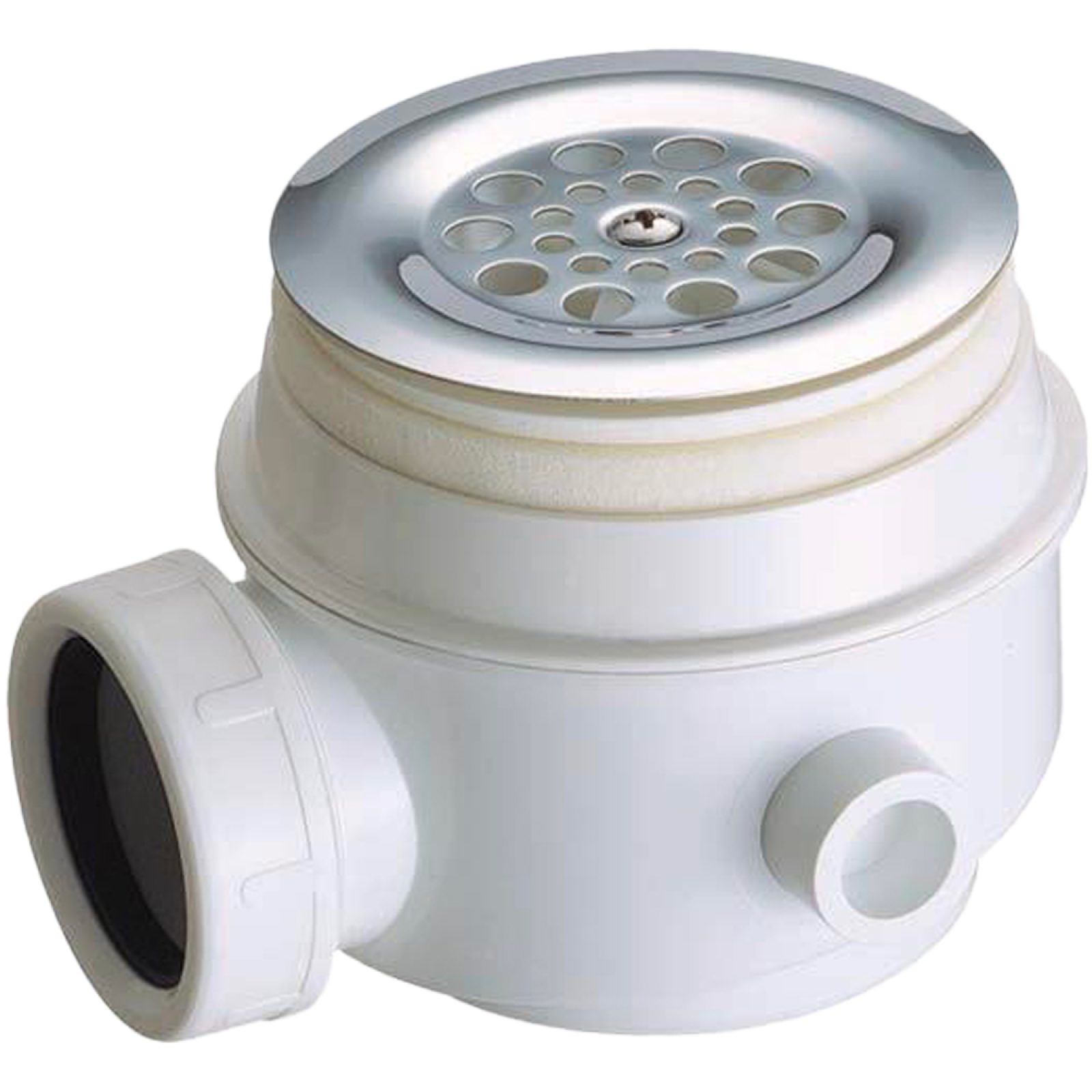 PILETTA SIFONATA PER PIATTO DOCCIA FORO Ø50/60 CON TAPPO INOX 1"1/2 x Ø86 mm