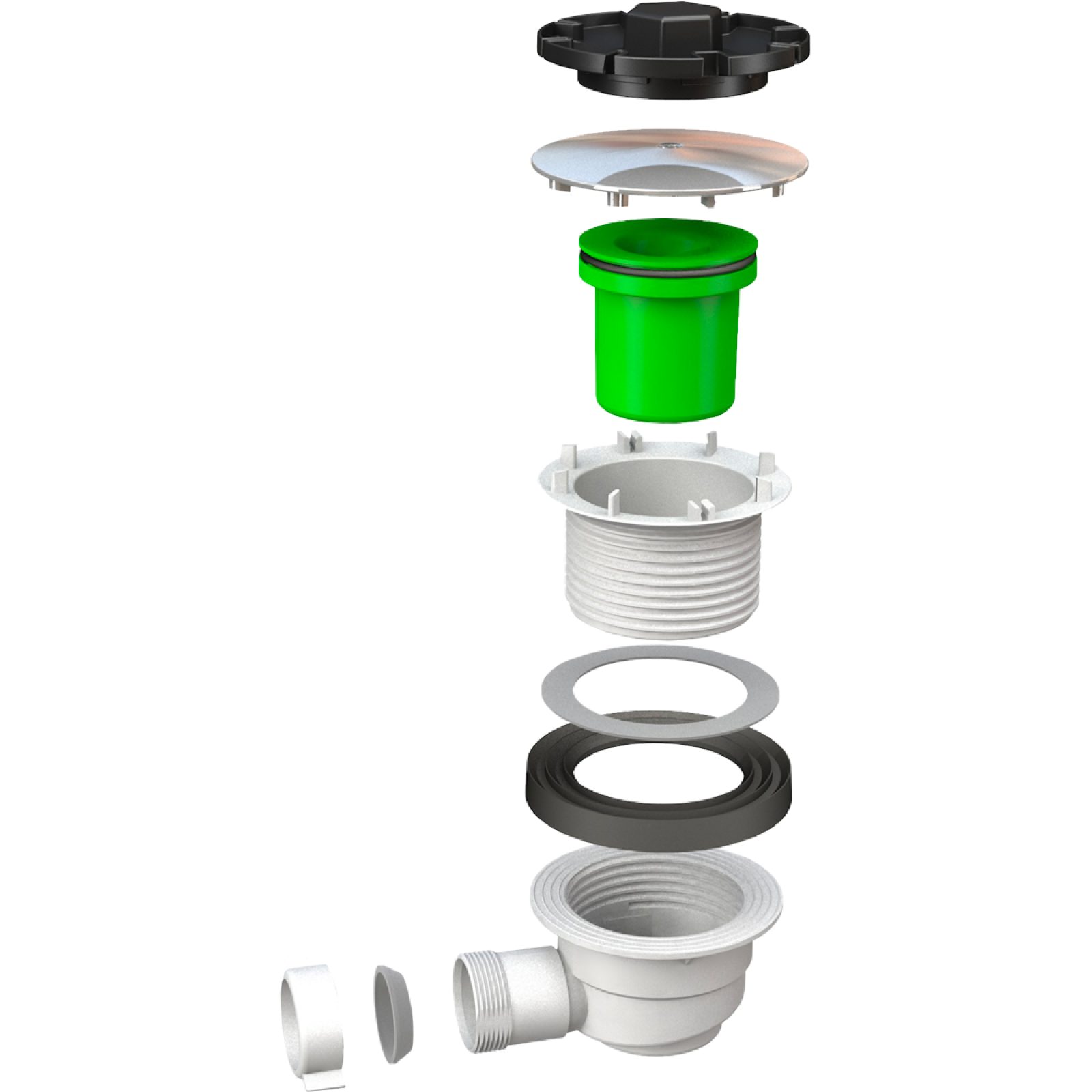 PILETTA SIFONATA PER PIATTO DOCCIA CON FORO Ø90 "DOCCIONE" SCARICO FILETTATO 1"1/2 x Ø120 mm