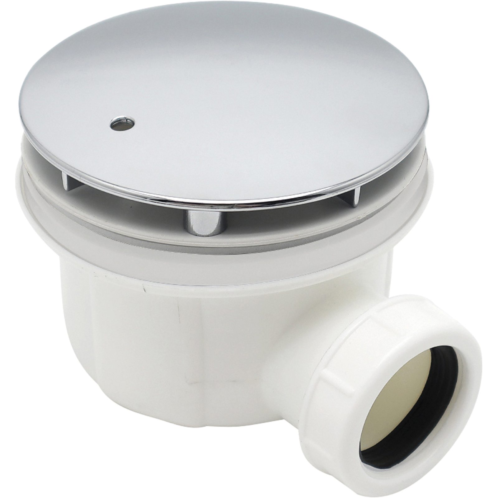 PILETTA DOCCIA RIBASSATA Ø90 "EASY" FILO-PAVIMENTO 1"1/2 + Piattello Cromo