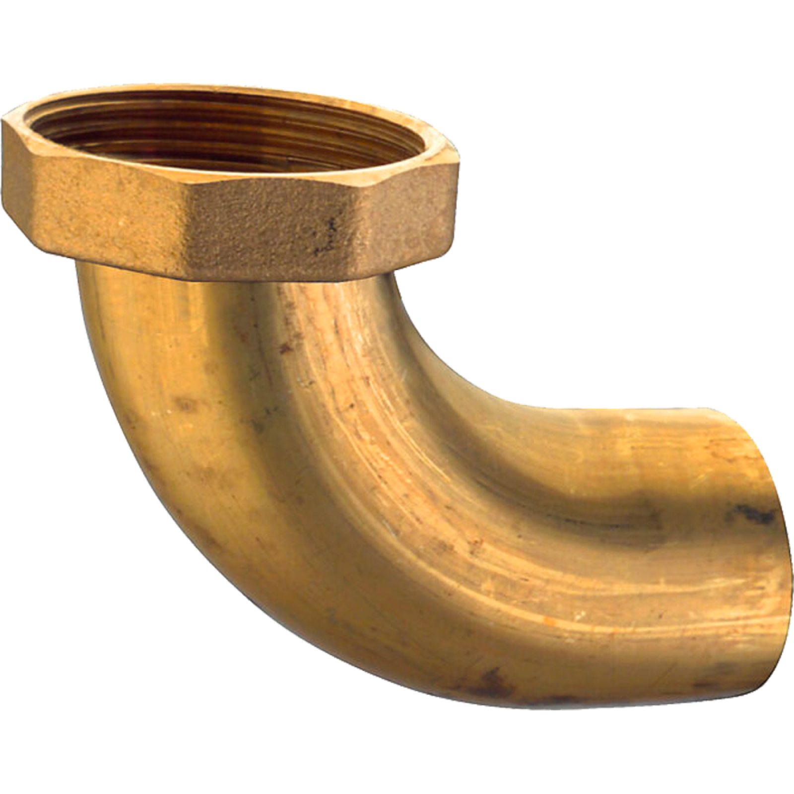 CODOLO CURVO IN OTTONE CON DADO E GUARNIZIONE 1"1/2 x Ø32 mm