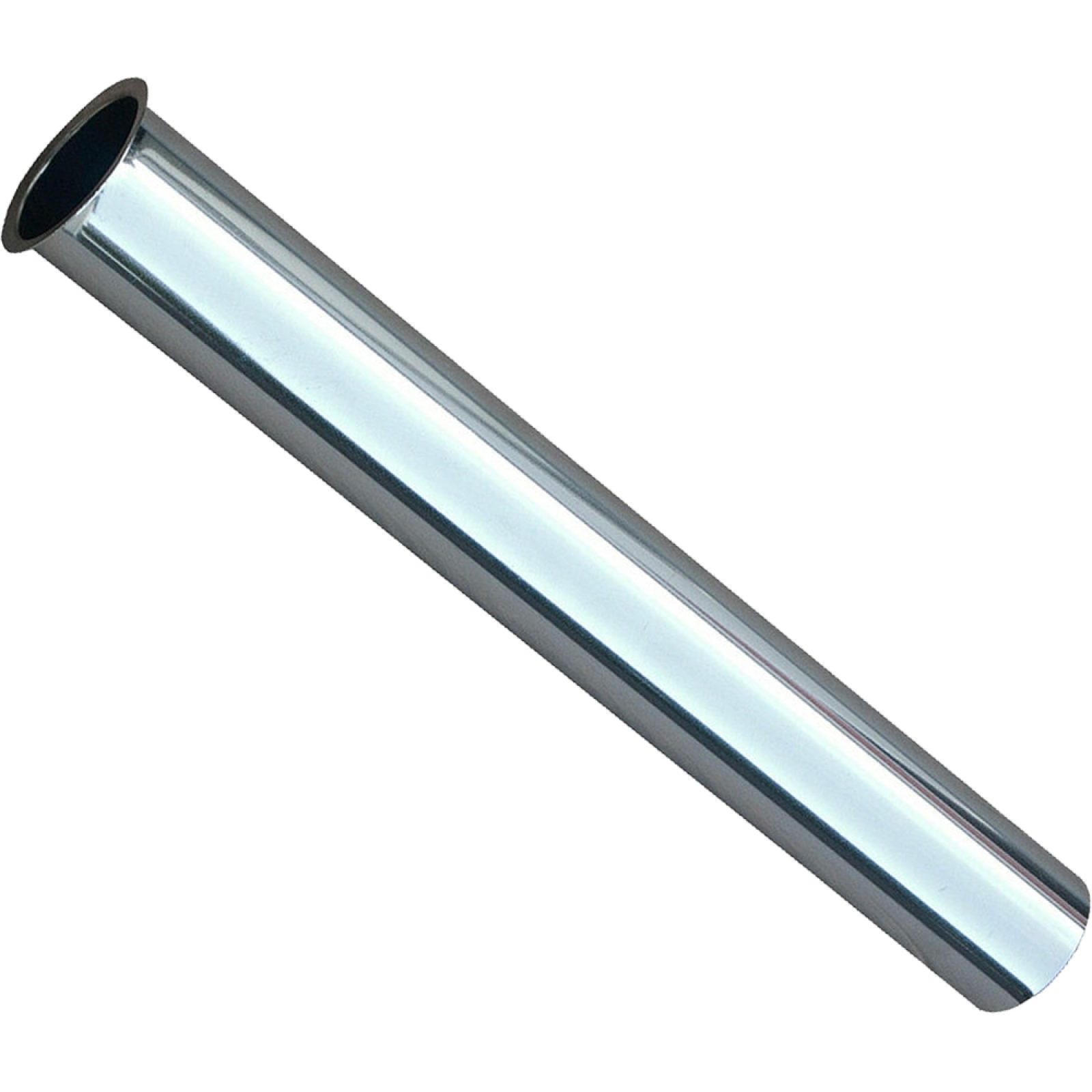 CANOTTO LISCIO CON CARTELLA PESANTE IN OTTONE CROMATO Ø32 x 300 mm