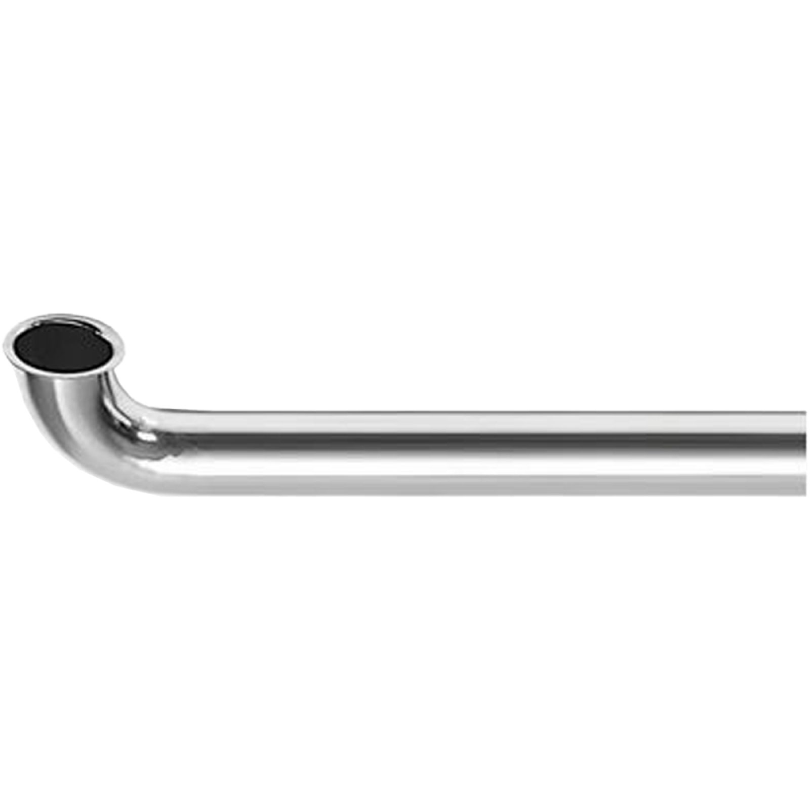 CANOTTO CURVO A PIPA PER SIFONE CON BORDO IN OTTONE CROMATO Ø32 x 250 mm