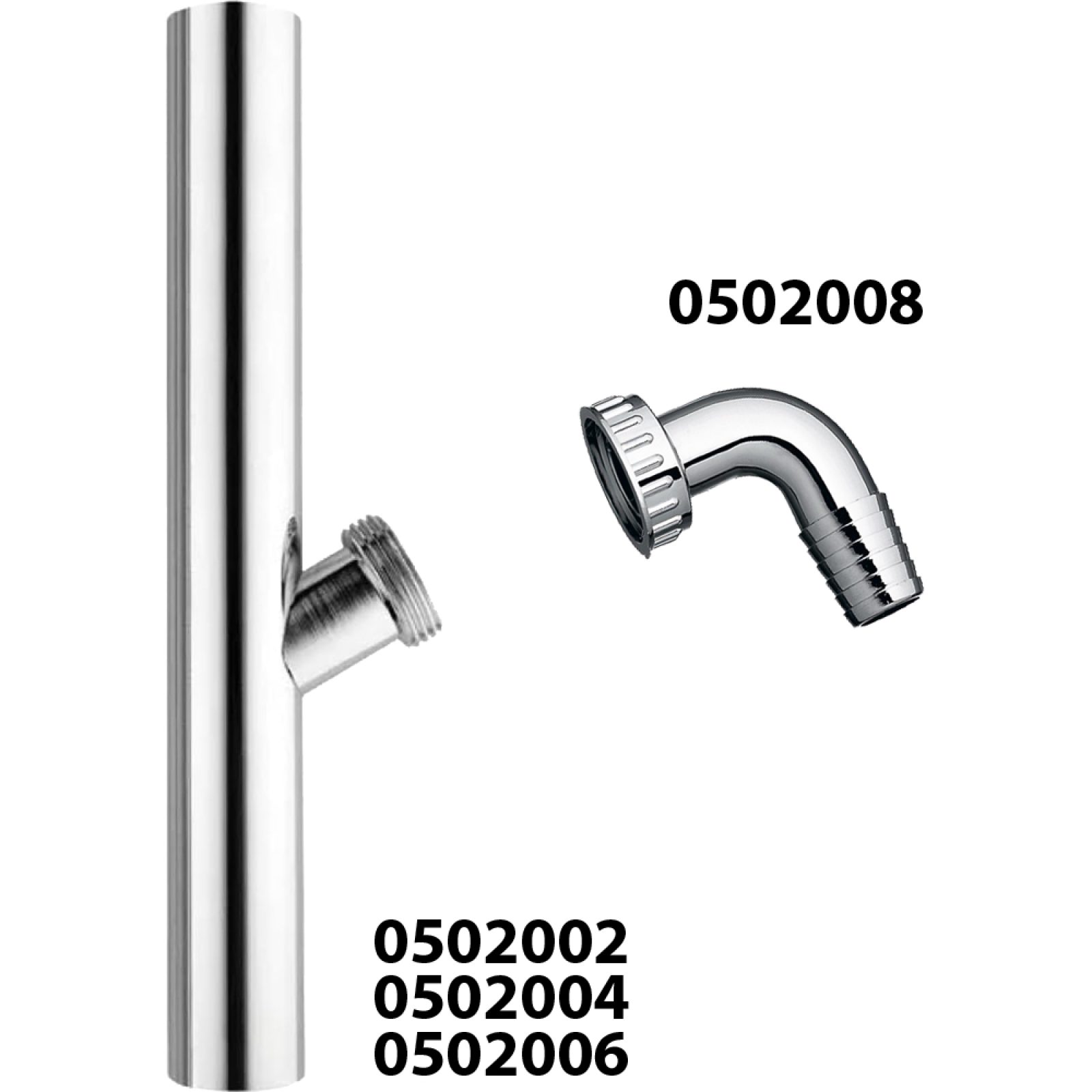 CANOTTO SCARICO LAVATRICE IN OTTONE CROMATO ATTACCO 1" Solo curva in ABS
