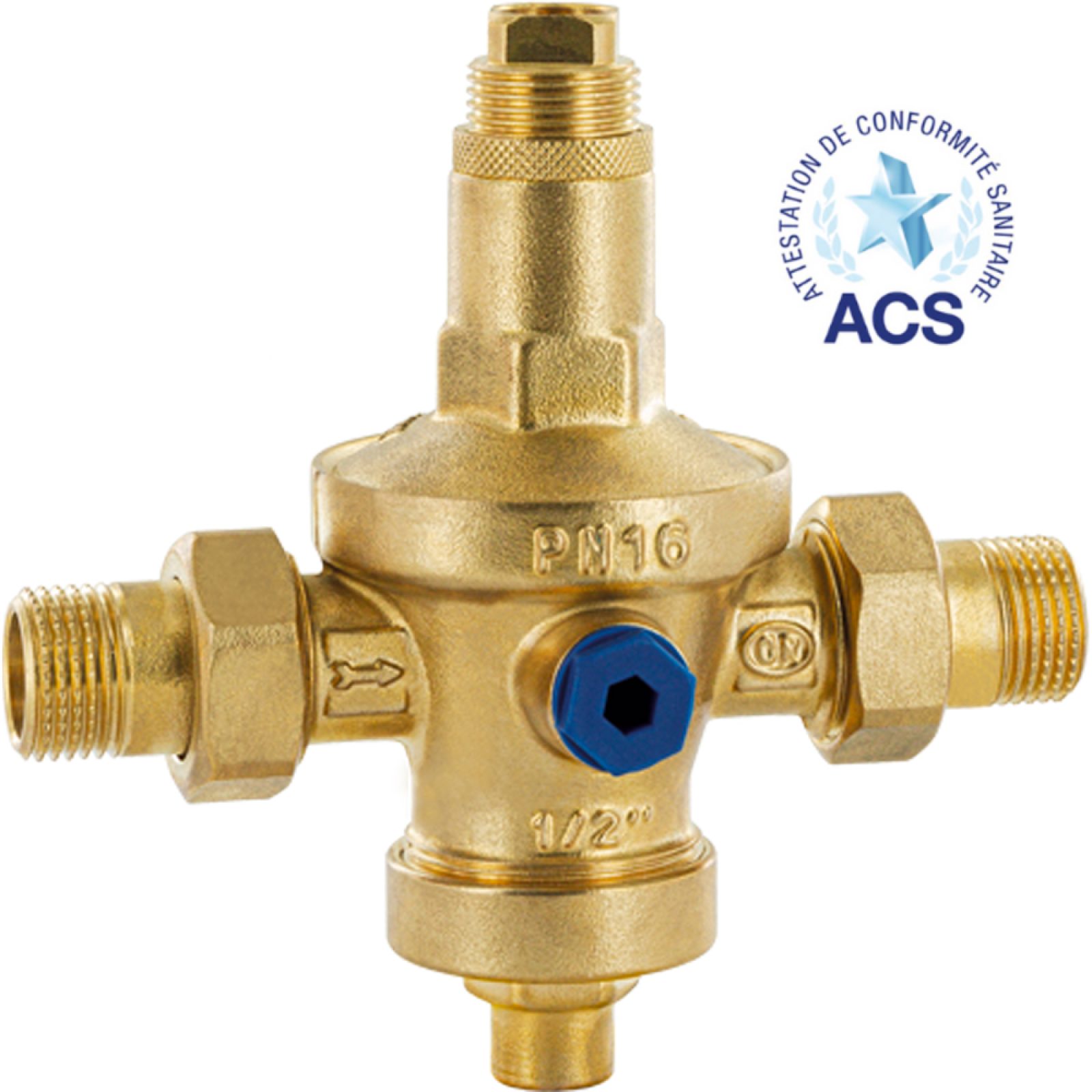 RIDUTTORE DI PRESSIONE ACQUA A MEMBRANA PN 16 "RIO EXPORT" CON CODOLI 3/4" MM