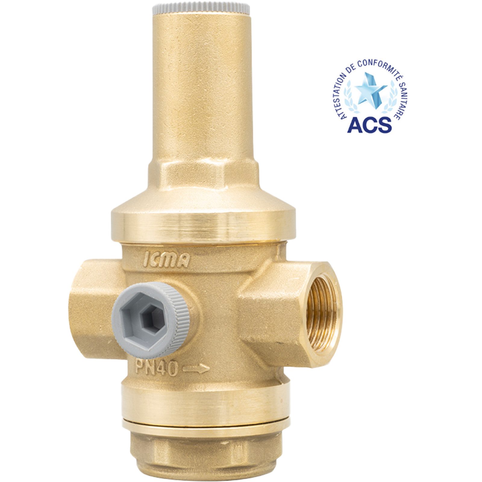 RIDUTTORE DI PRESSIONE ACQUA A PISTONE CON ATTACCHI FF  1/2"