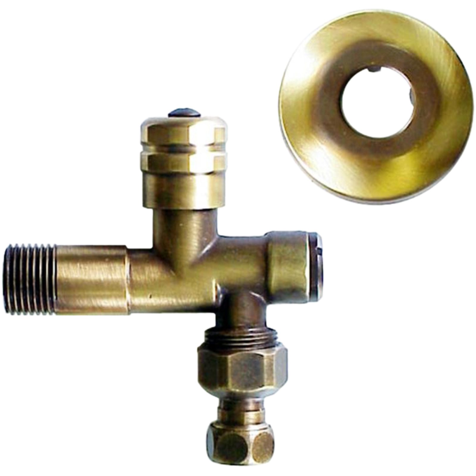 RUBINETTO FILTRO SNODO BRONZATO 1/2" x Ø10 mm + Rosetta