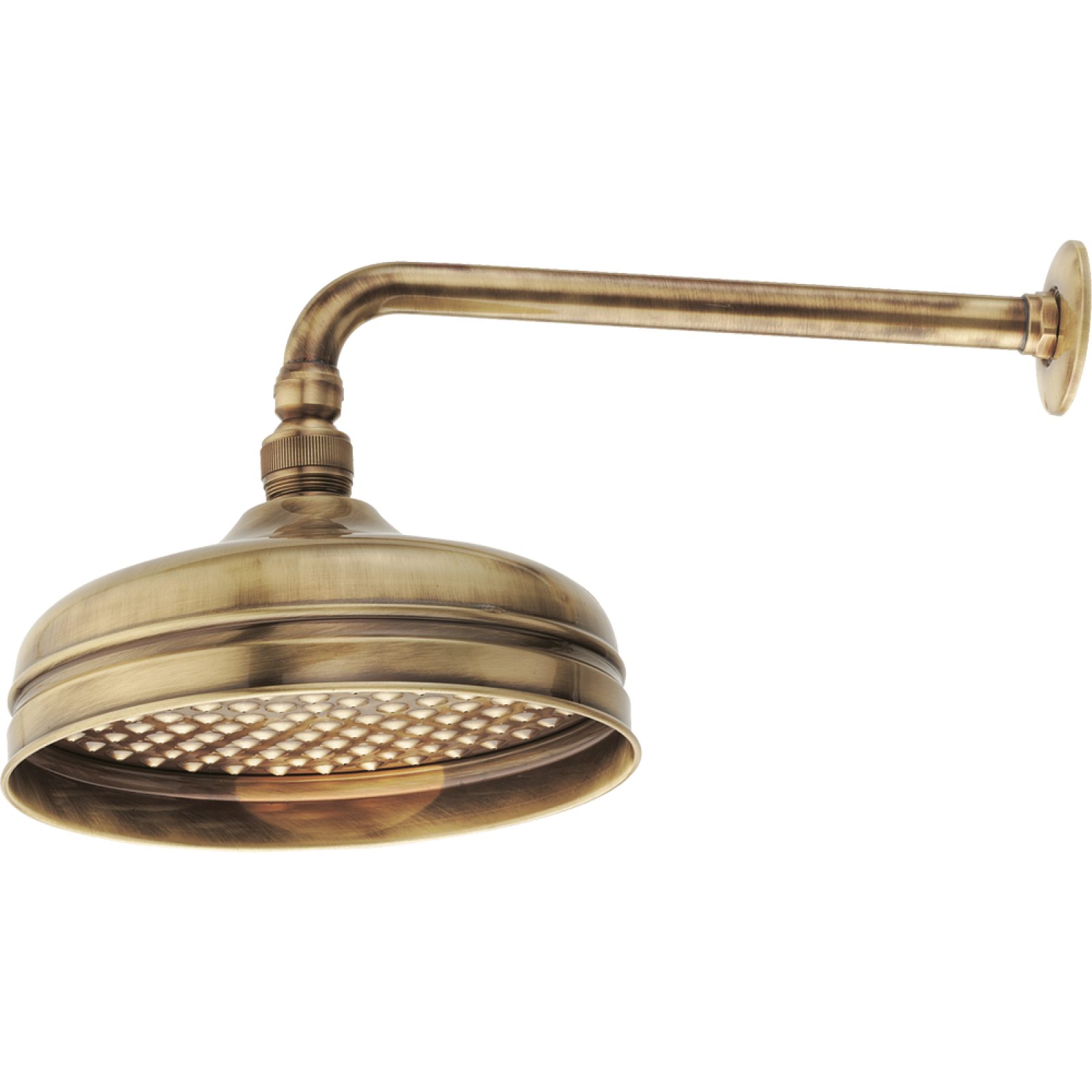 BRACCIO DOCCIA CON SOFFIONE Ø160 "ANTICO" BRONZATO 1/2" x 300 mm