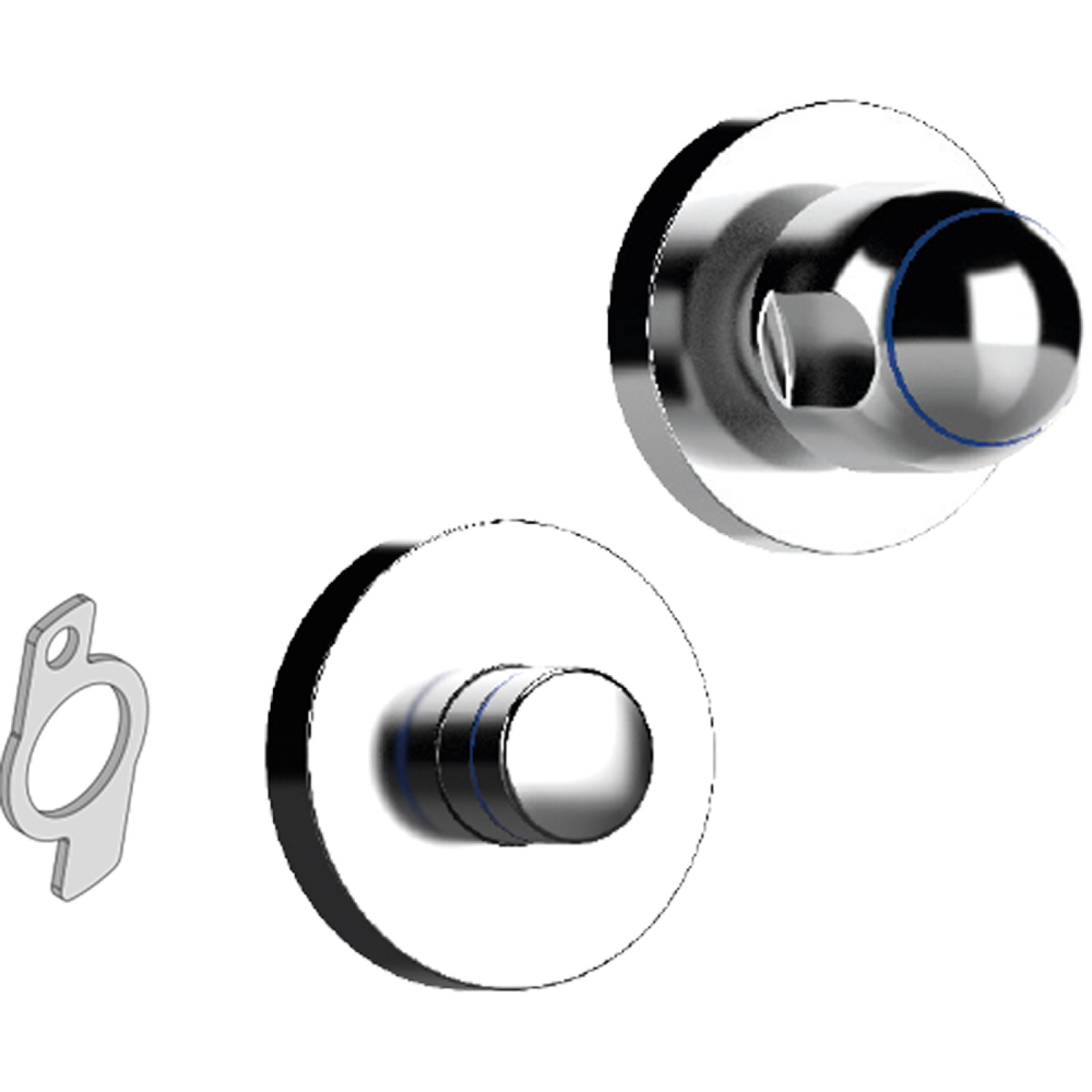 COMANDO ESTERNO CROMATO PER RUBINETTO DI INTERCETTAZIONE TOP-ENTRY 164 TECO Comando a Maniglia