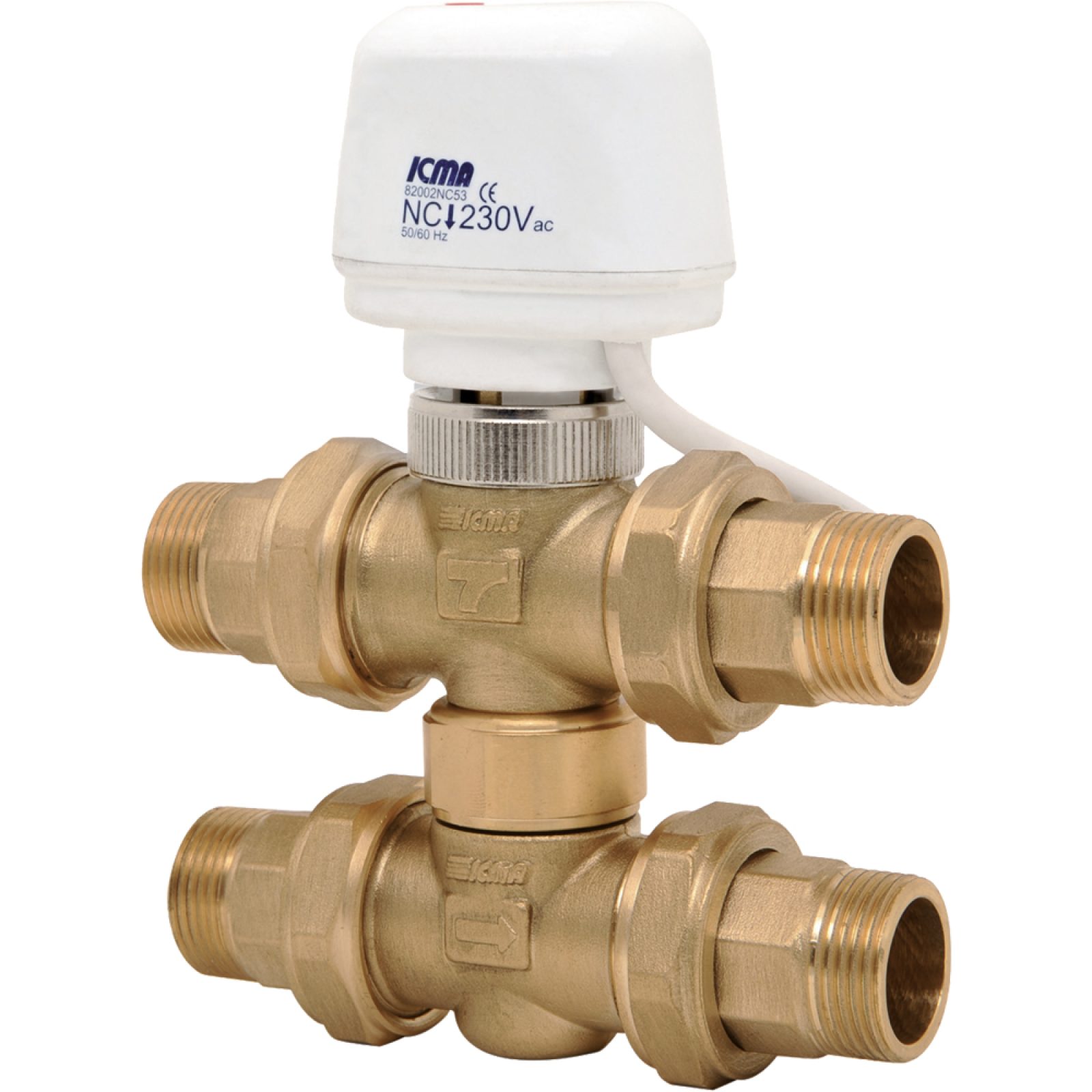 VALVOLA DI ZONA 4 VIE A PISTONE CON ATTUATORE ELETTROTERMICO ICMA 1" M - 230V