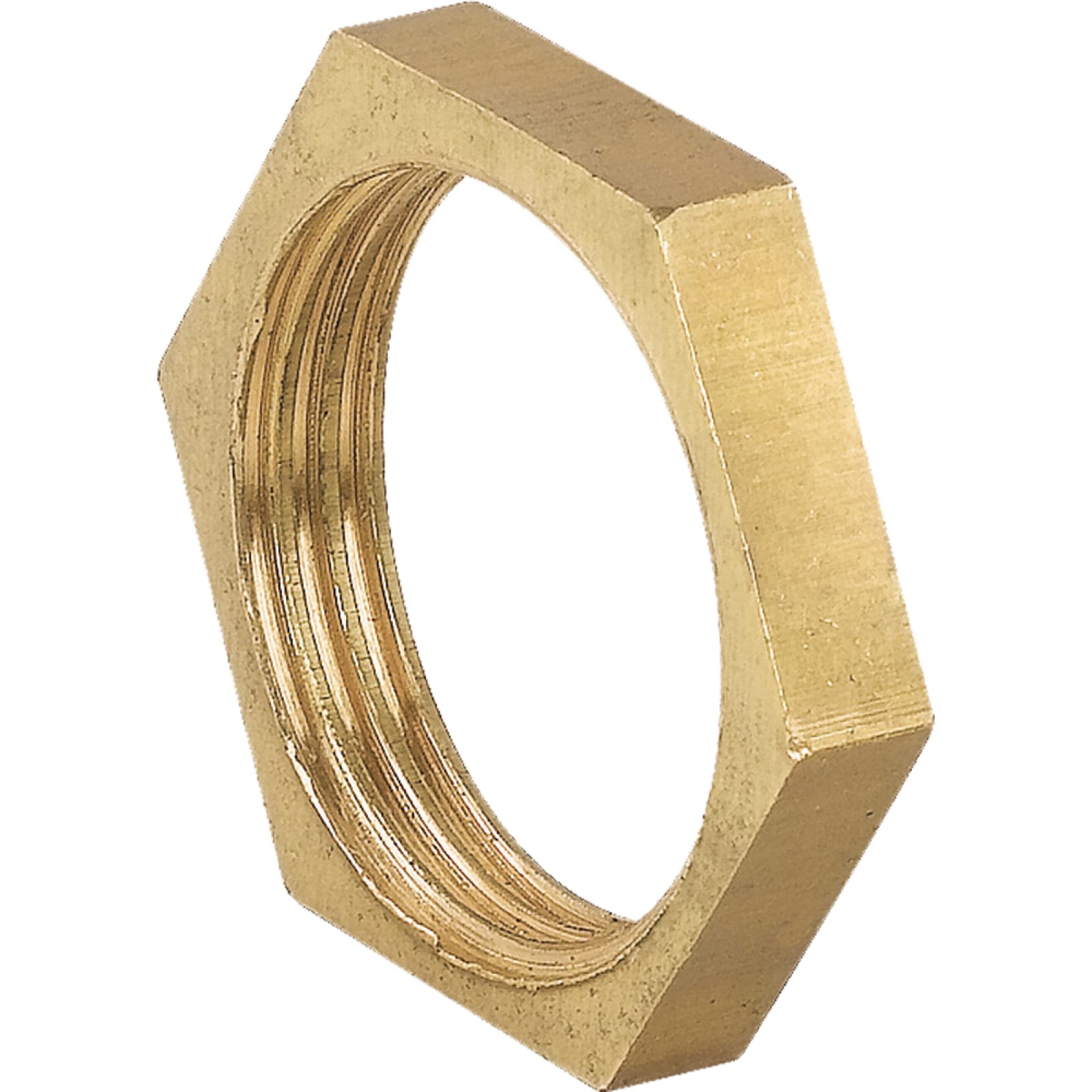 CONTRODADO ESAGONALE SENZA FLANGIA IN OTTONE GIALLO 2"