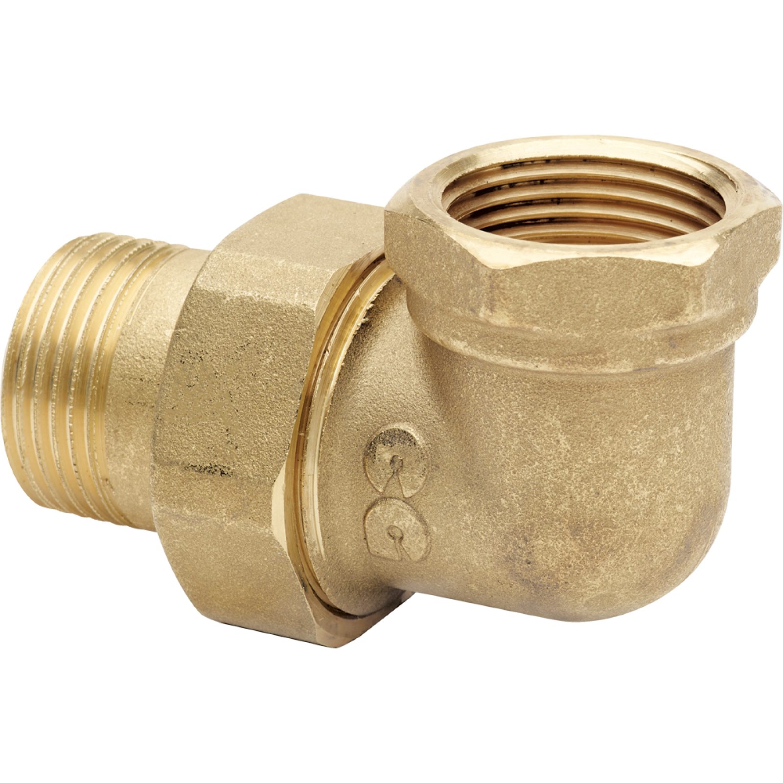 RACCORDO CURVO 3 PEZZI MASCHIO/FEMMINA IN OTTONE GIALLO 1"1/4 + O-Ring