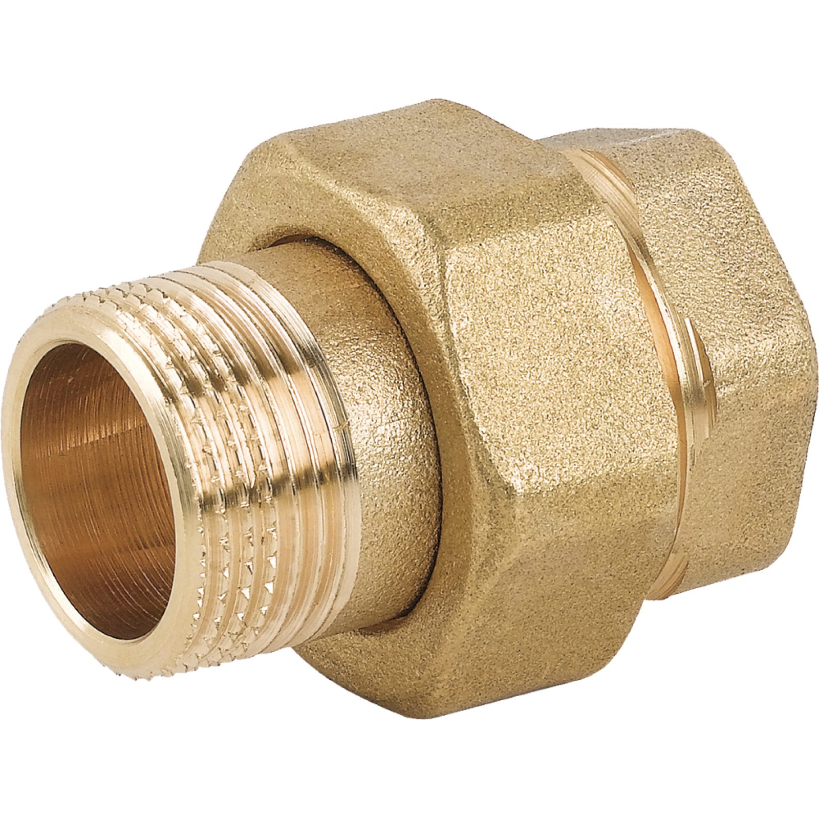 RACCORDO DIRITTO 3 PEZZI MASCHIO/FEMMINA IN OTTONE GIALLO 2" + O-Ring