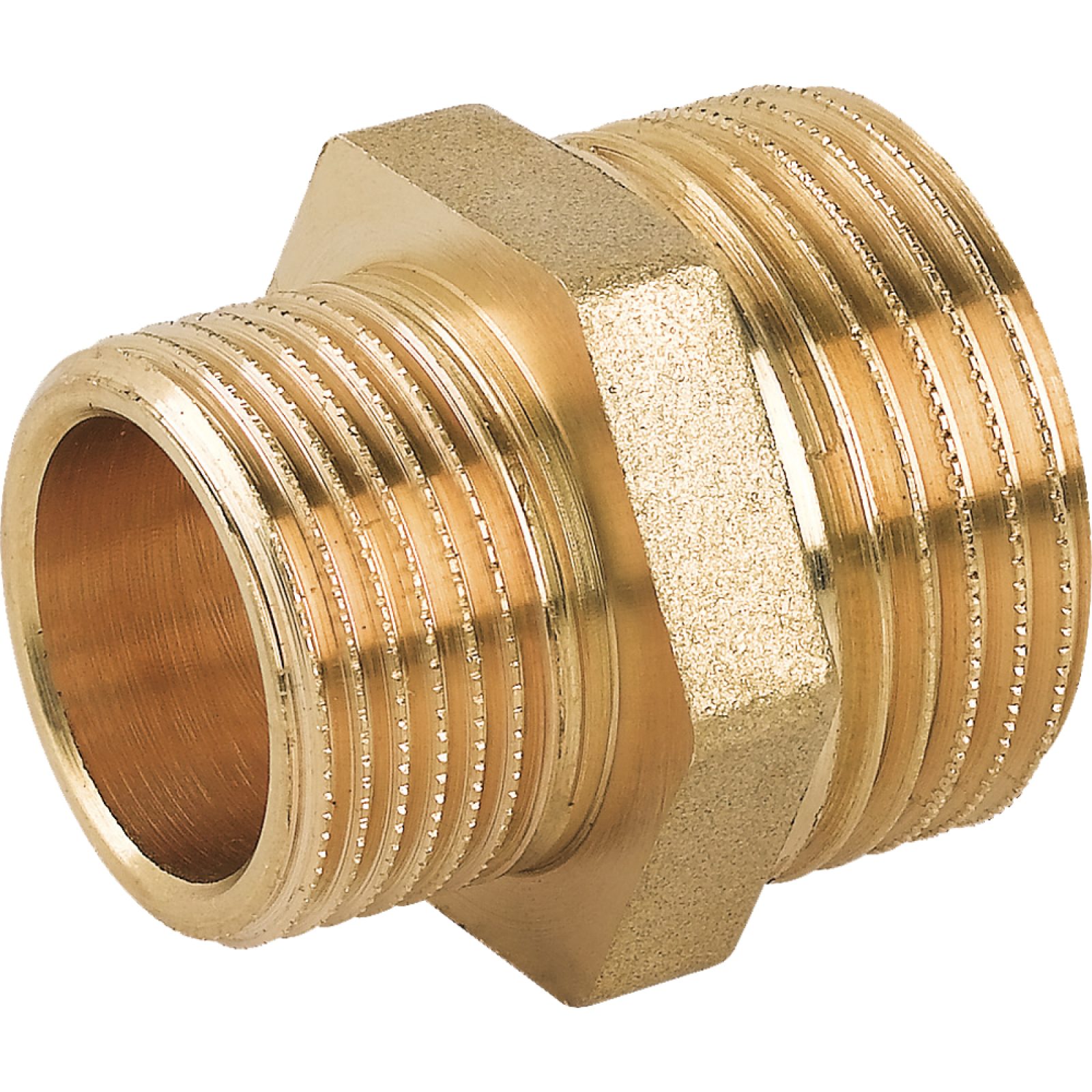 NIPLES DOPPIO RIDOTTO MASCHIO/MASCHIO IN OTTONE GIALLO 2"1/2 x 2"