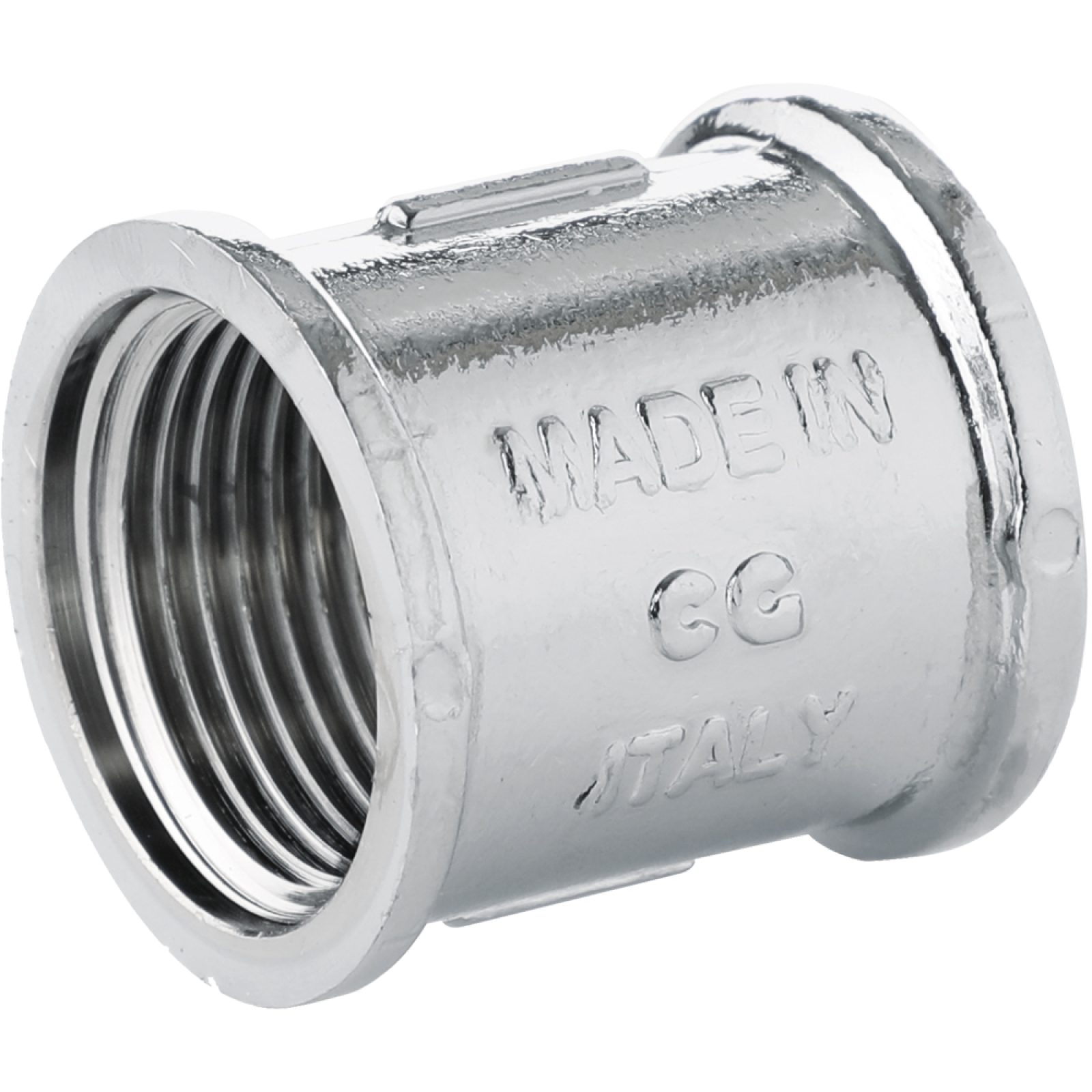 MANICOTTO FEMMINA/FEMMINA IN OTTONE CROMATO 1"