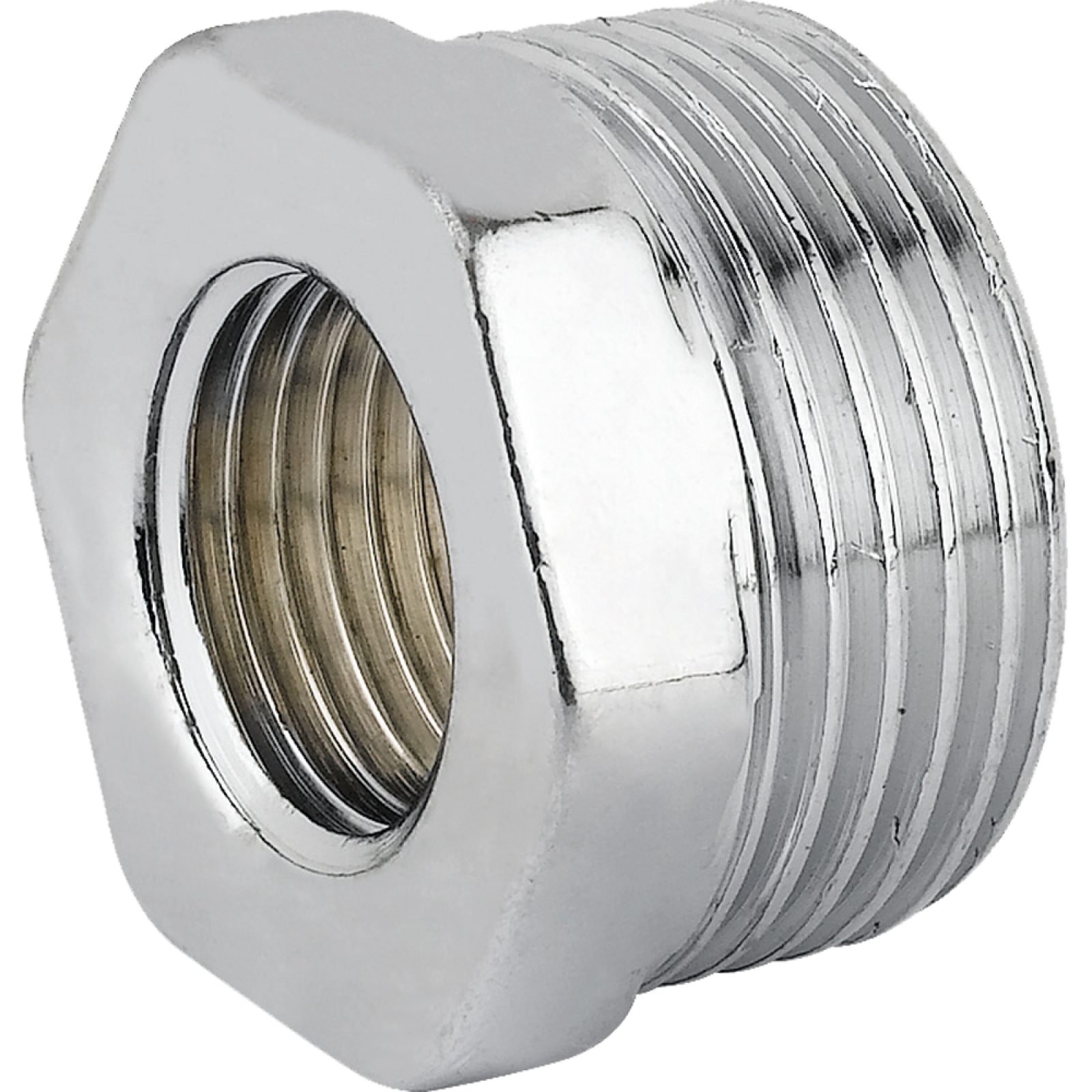 RIDUZIONE MASCHIO/FEMMINA IN OTTONE CROMATO 1"M x 3/4"F