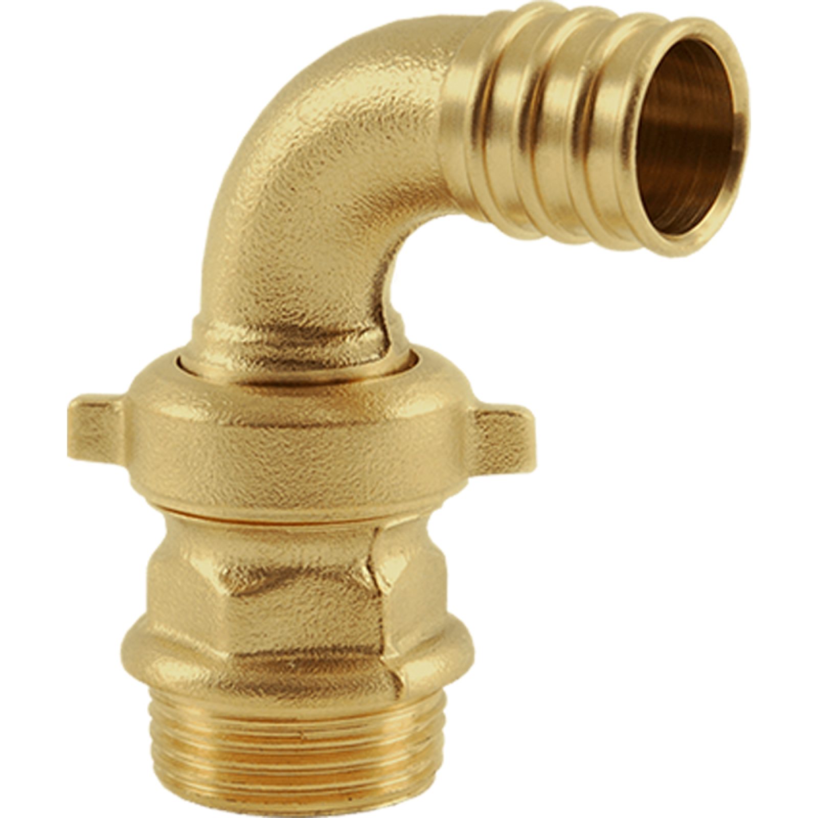 RACCORDO PORTAGOMMA CURVO 3 PEZZI PER POMPA IN OTTONE GIALLO "EXCELSIOR" 2"M x Ø60 mm