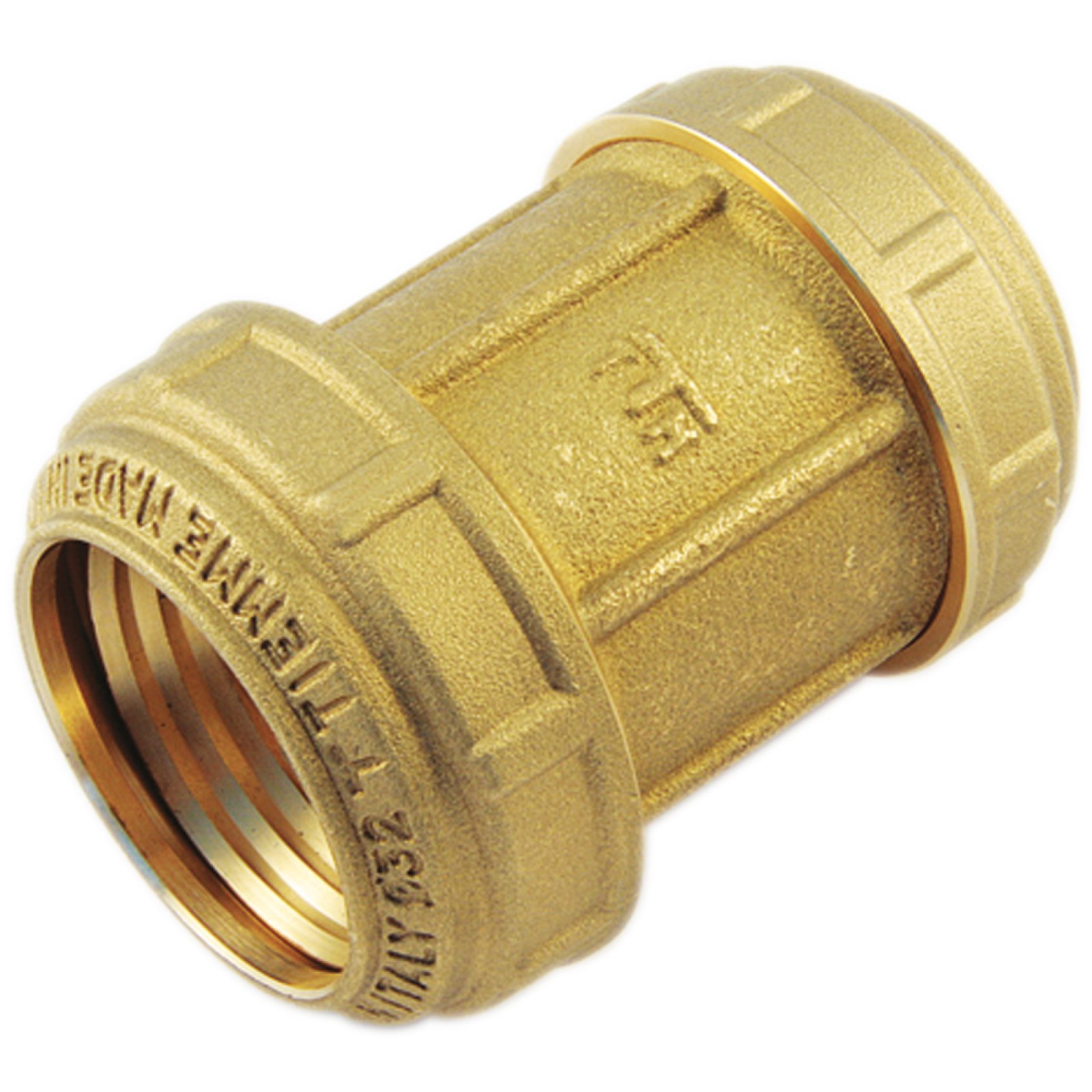 RACCORDO DRITTO DOPPIO PER TUBO POLIETILENE PN 25 TIEMME 63x63