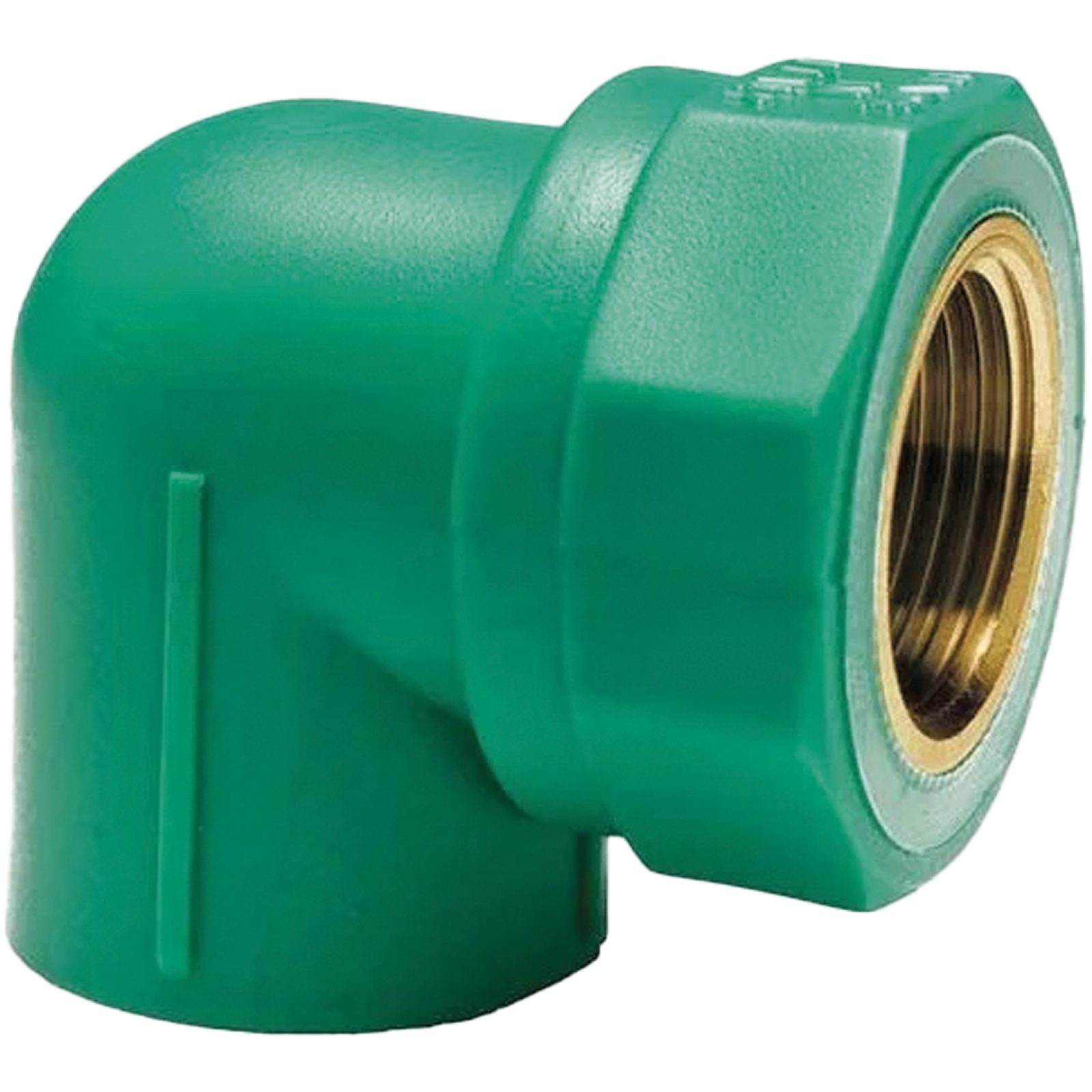 GOMITO A 90° FILETTATO FEMMINA IN PPR VERDE PN25 Ø32 x 1"F