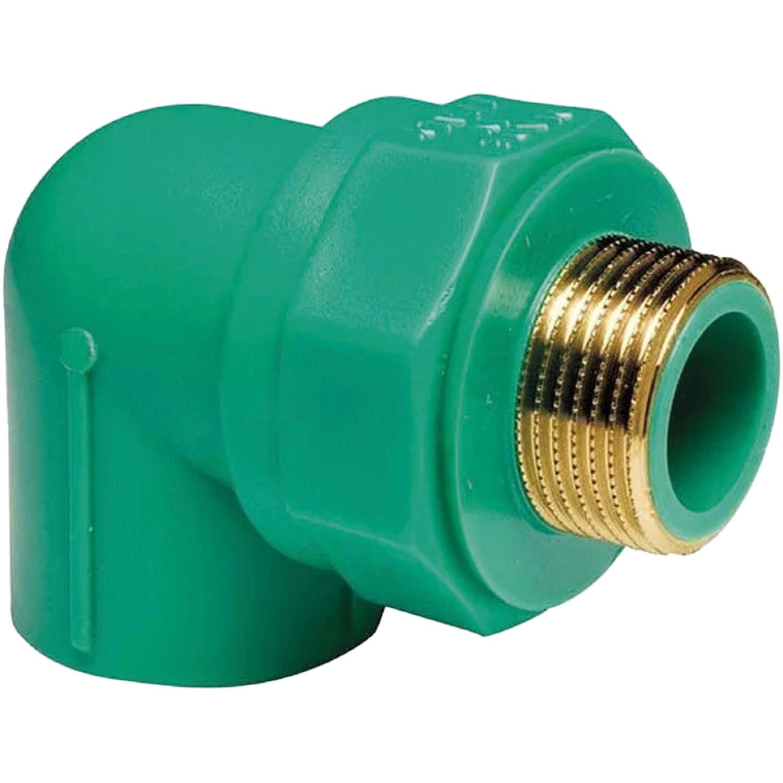 GOMITO A 90° FILETTATO MASCHIO IN PPR VERDE PN25 Ø32 x 1"M