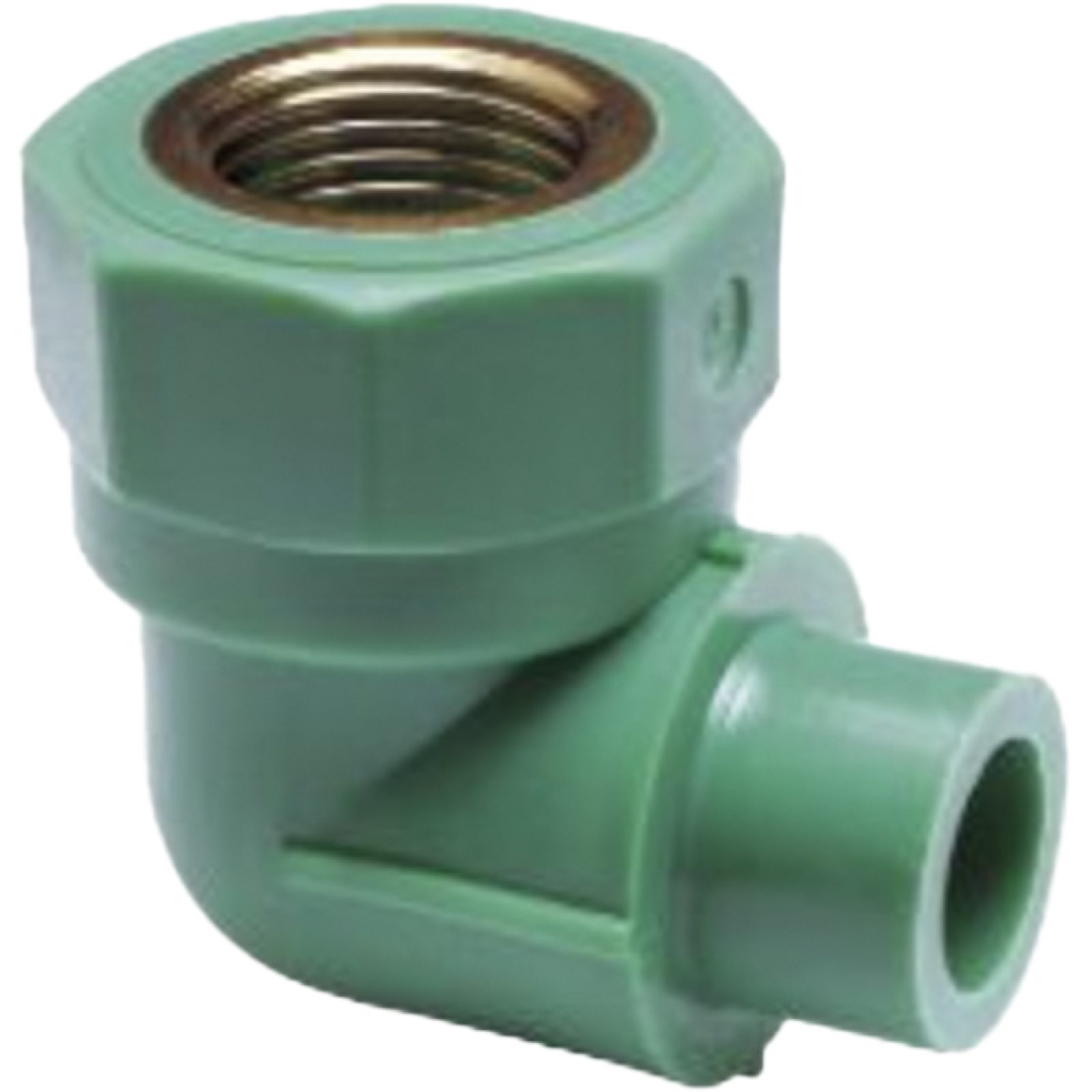 GOMITO A 90° MASCHIO LISCIO/FEMMINA FILETTATO IN PPR VERDE PN25 Ø20 x 1/2"F