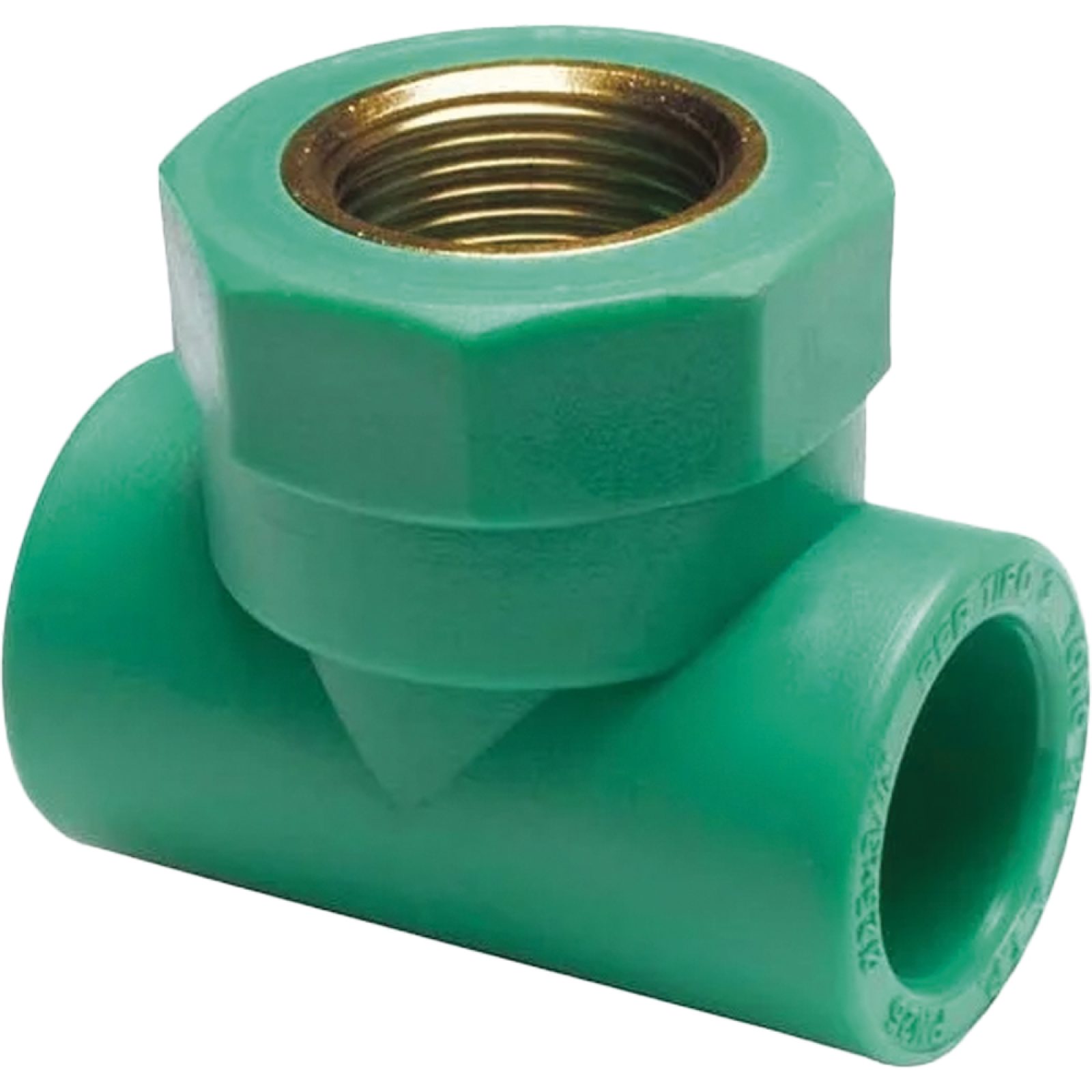 TEE FILETTATO FEMMINA IN PPR VERDE PN25 Ø32 x 1"F x Ø32