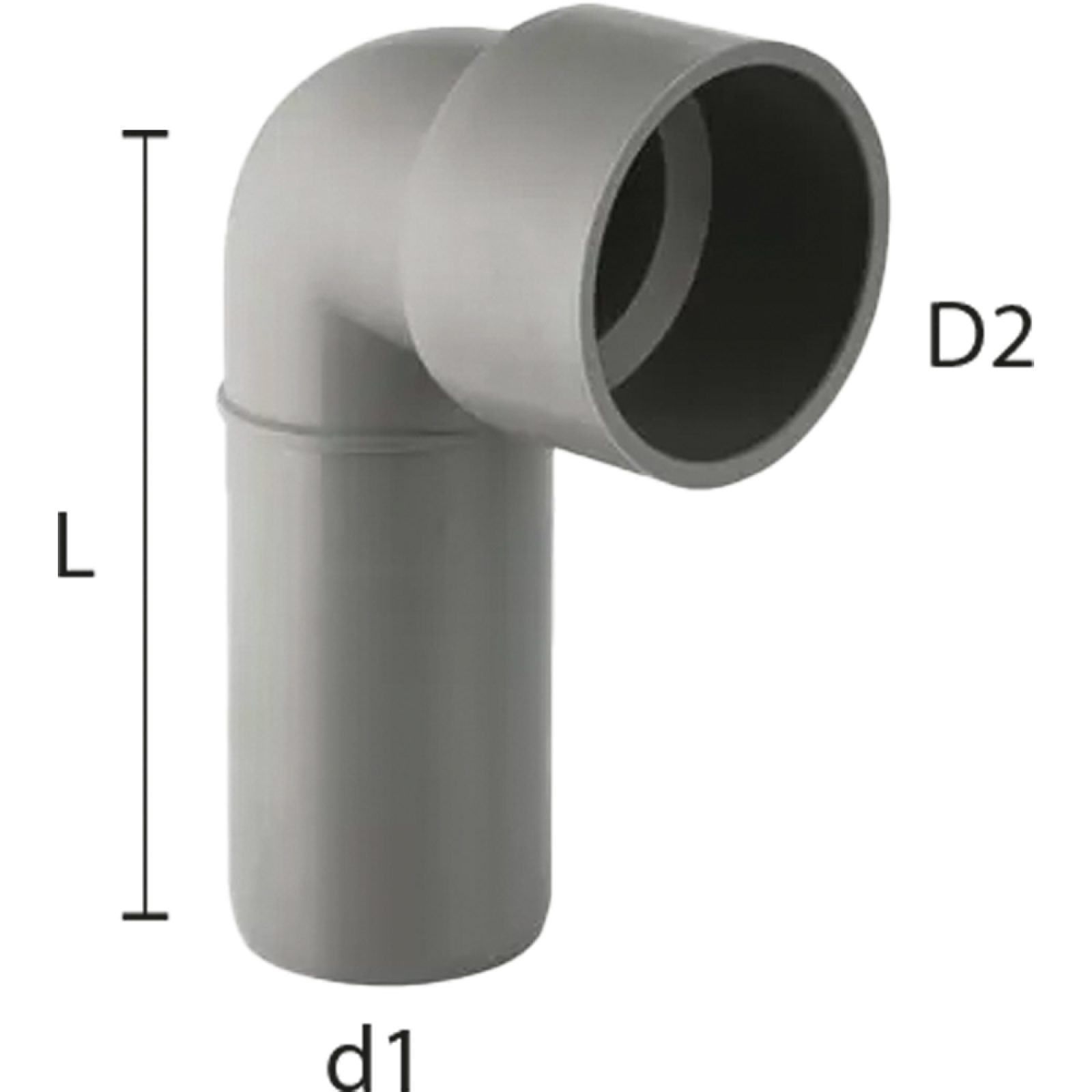 CURVA TECNICA A INNESTO SENZA MORSETTO "BAMPLAST" Ø50 x Ø60 - L.81 mm