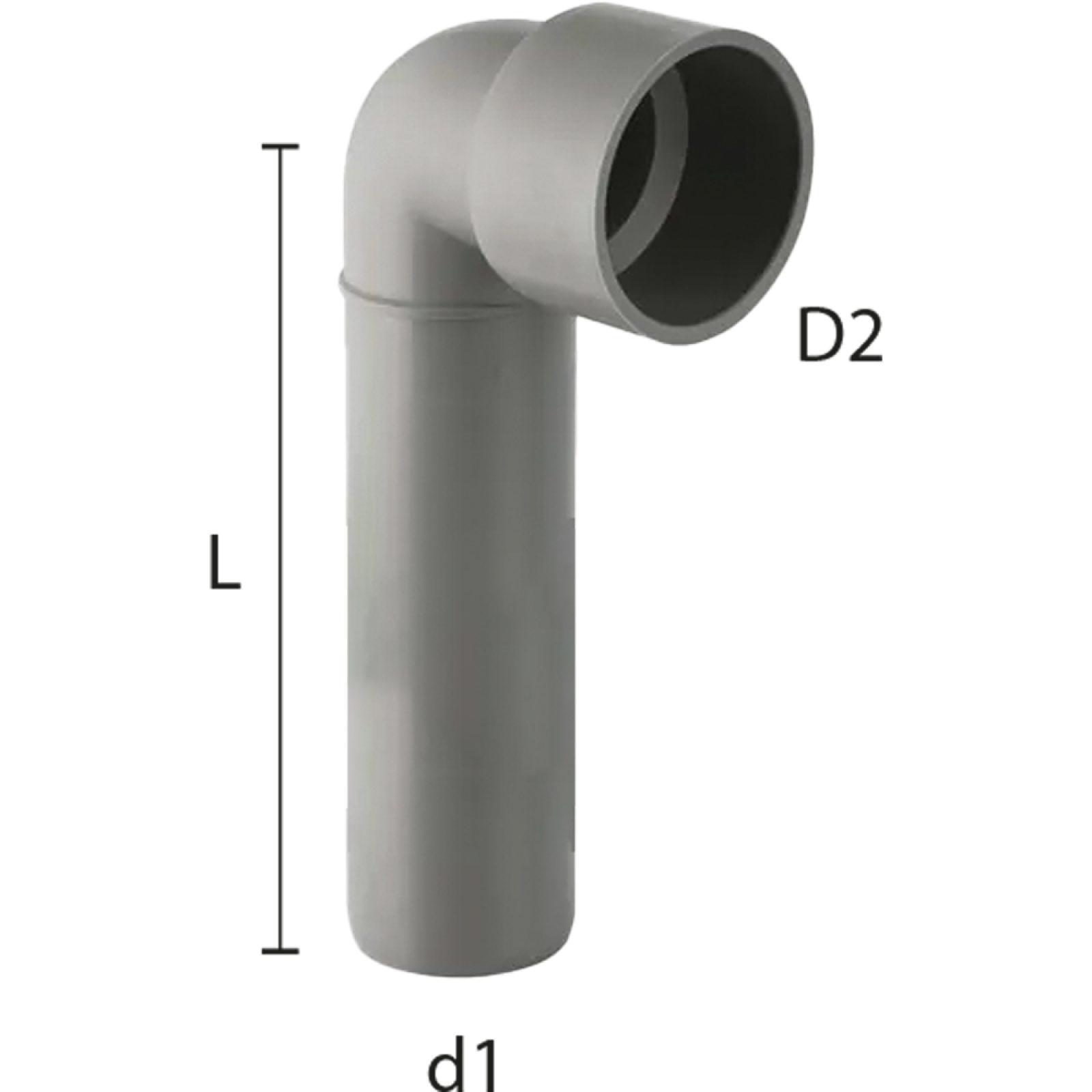 CURVA TECNICA A INNESTO PROLUNGATA SENZA MORSETTO "BAMPLAST" Ø40 x Ø50 - L.158 mm